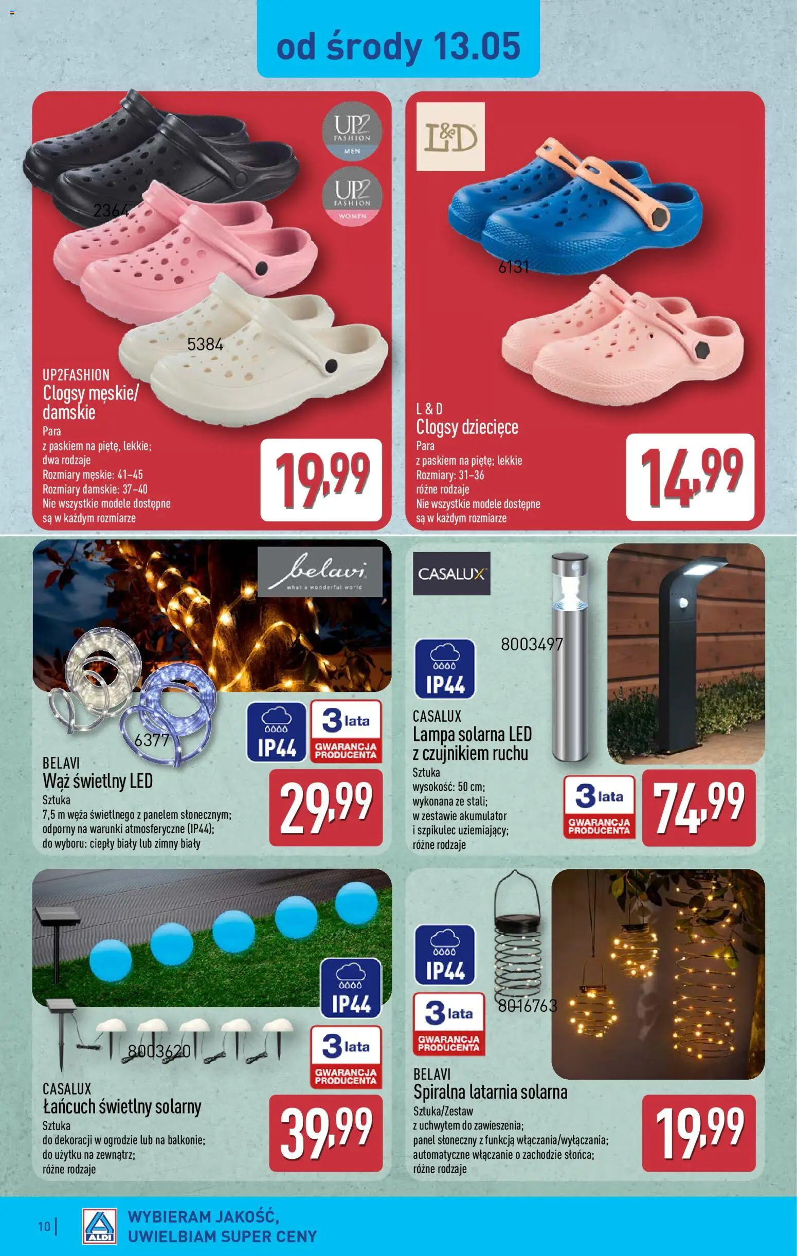 Aldi gazetka - Hity od Środy i od Soboty od 13.05.2026 | Strona: 10 | Produkty: Lampa solarna, Lampa