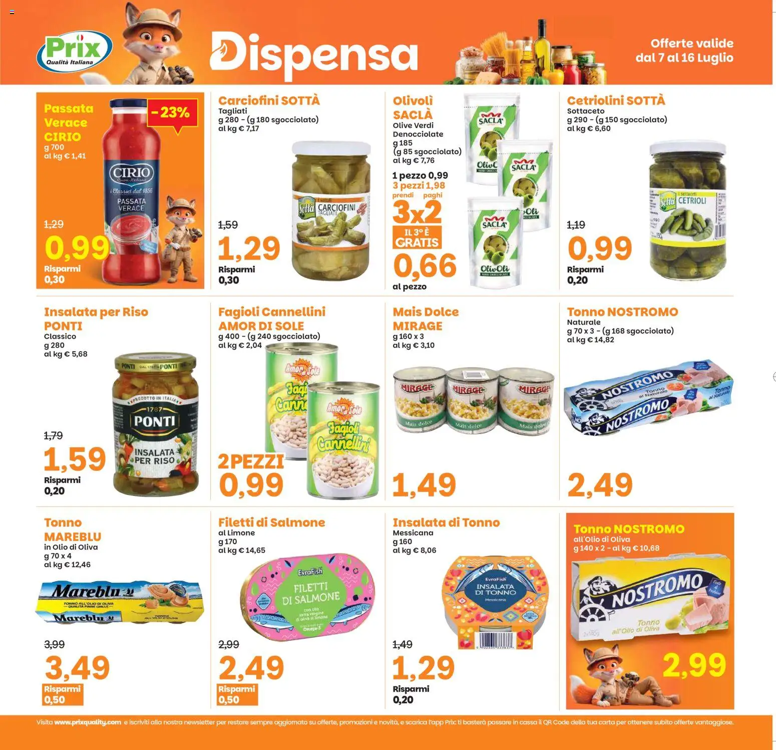 Volantino Prix del 07/07/2026 | Pagina: 12 | Prodotti: Olio, Tonno, Mais, Olio di Oliva