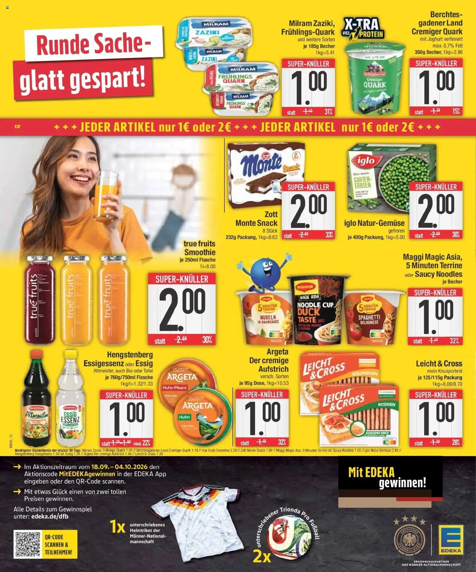E center Prospekt München (ab 28.09.2026) zum Blättern | Seite: 12 | Produkte: Maggi, Spaghetti, Milram, Nudeln