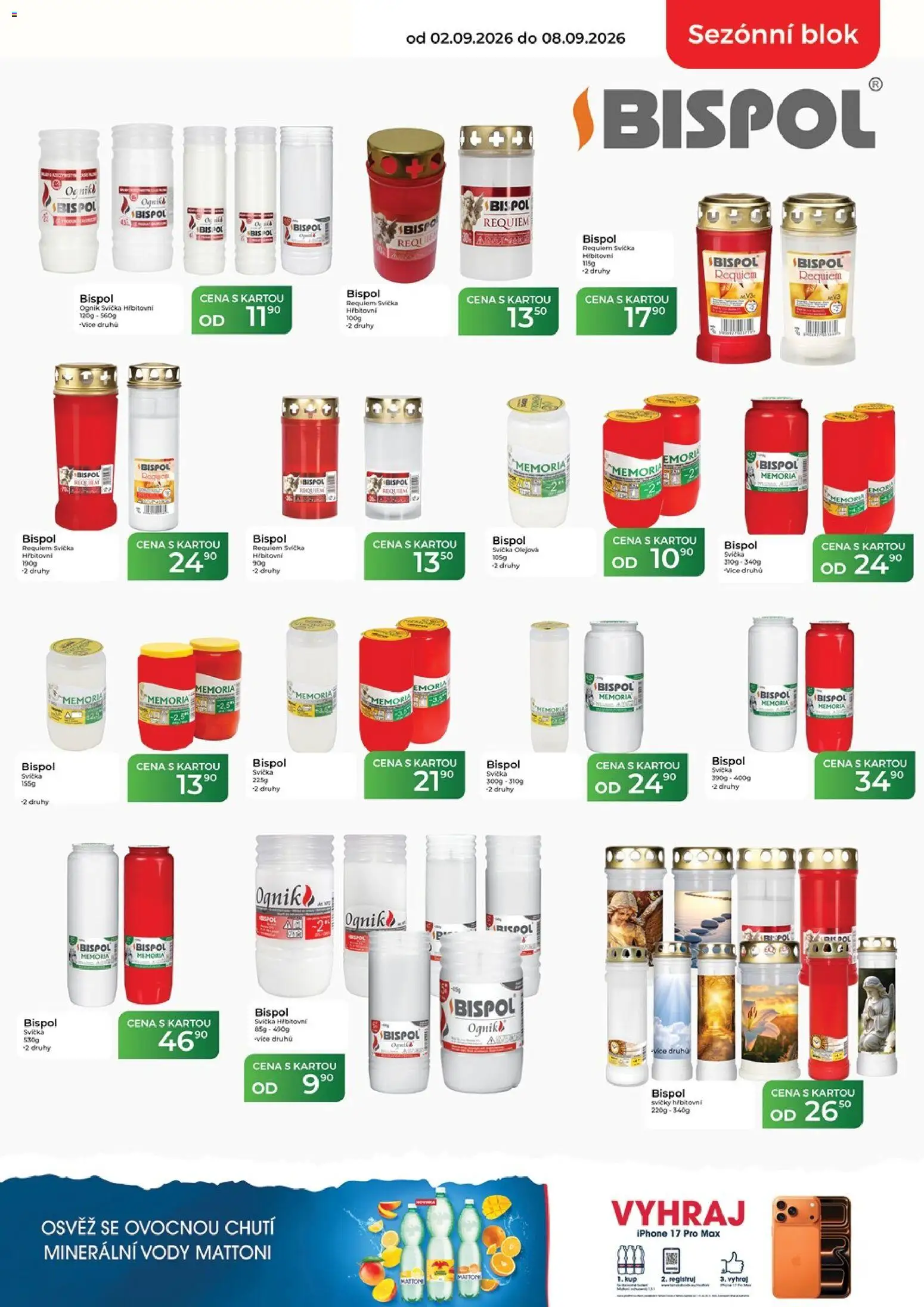 Tamda Foods leták od 02.09.2026 | Strana: 9 | Produkty: Svíčky hřbitovní, Mattoni, Blok, Svíčky
