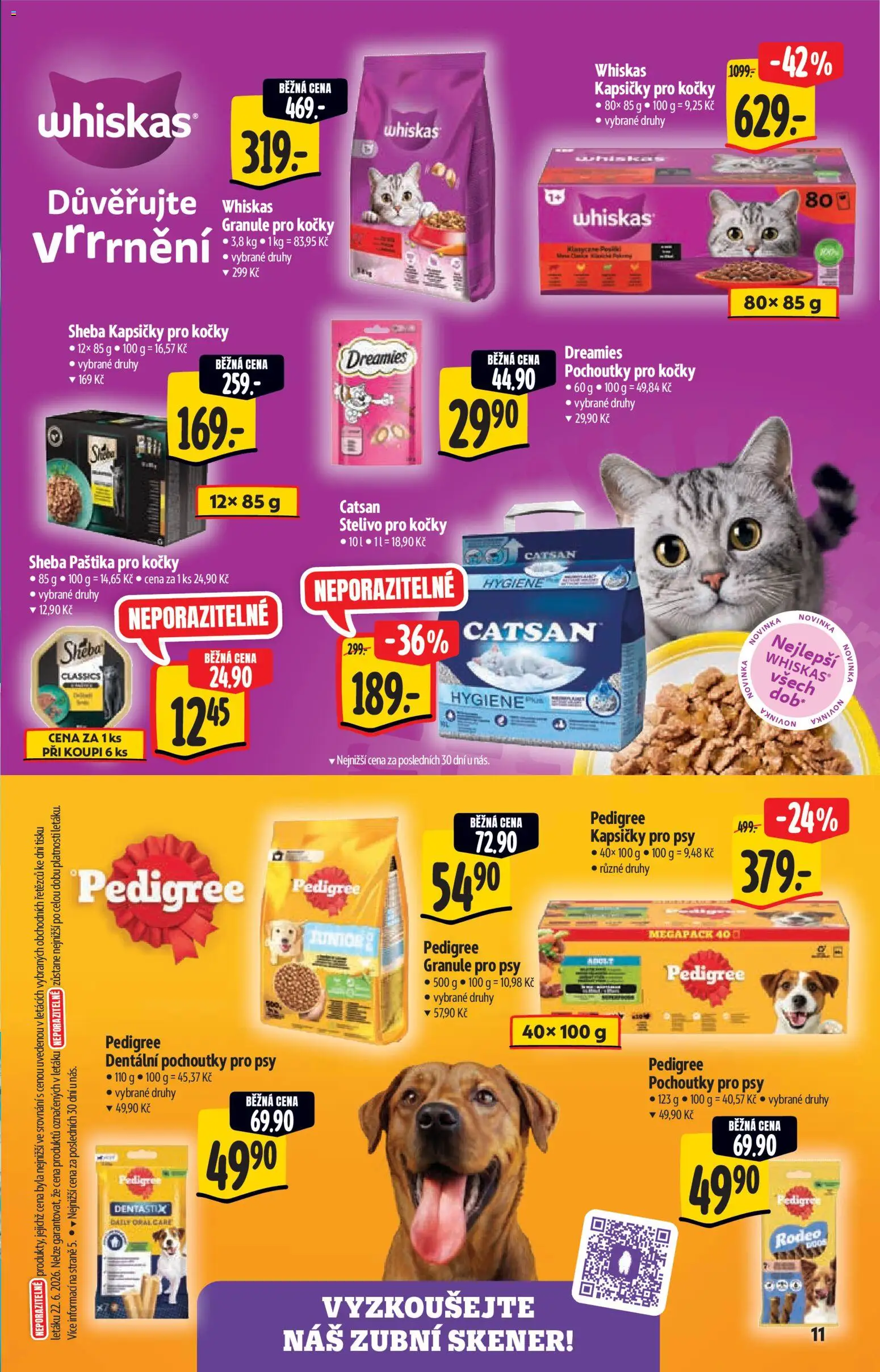 Albert katalog - Hypermarket od 01.07.2026 | Strana: 11 | Produkty: Stelivo pro kočky, Granule, Sheba, Paštika