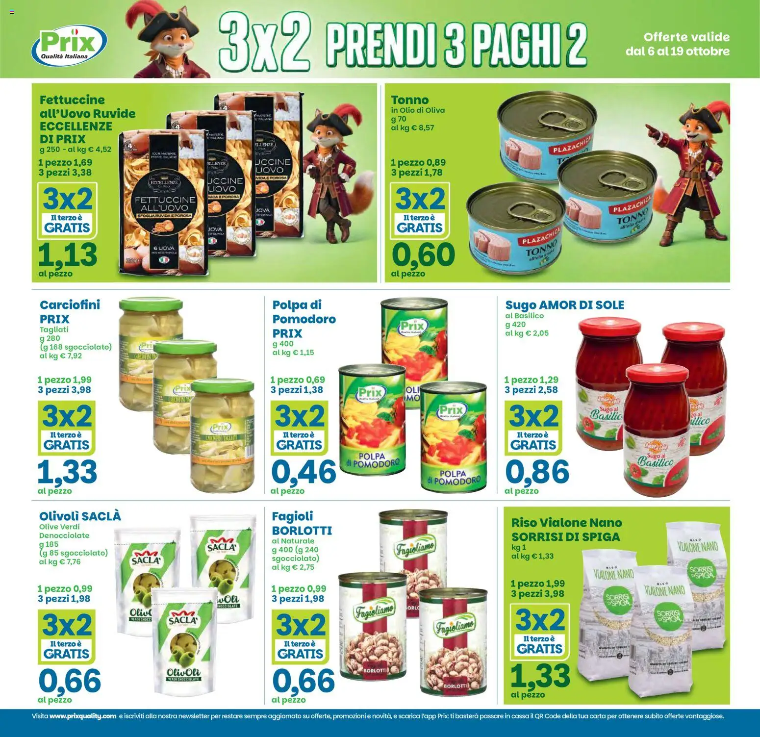 Volantino Prix del 06/10/2026 | Pagina: 6 | Prodotti: Riso, Basilico, Tonno, Fettuccine