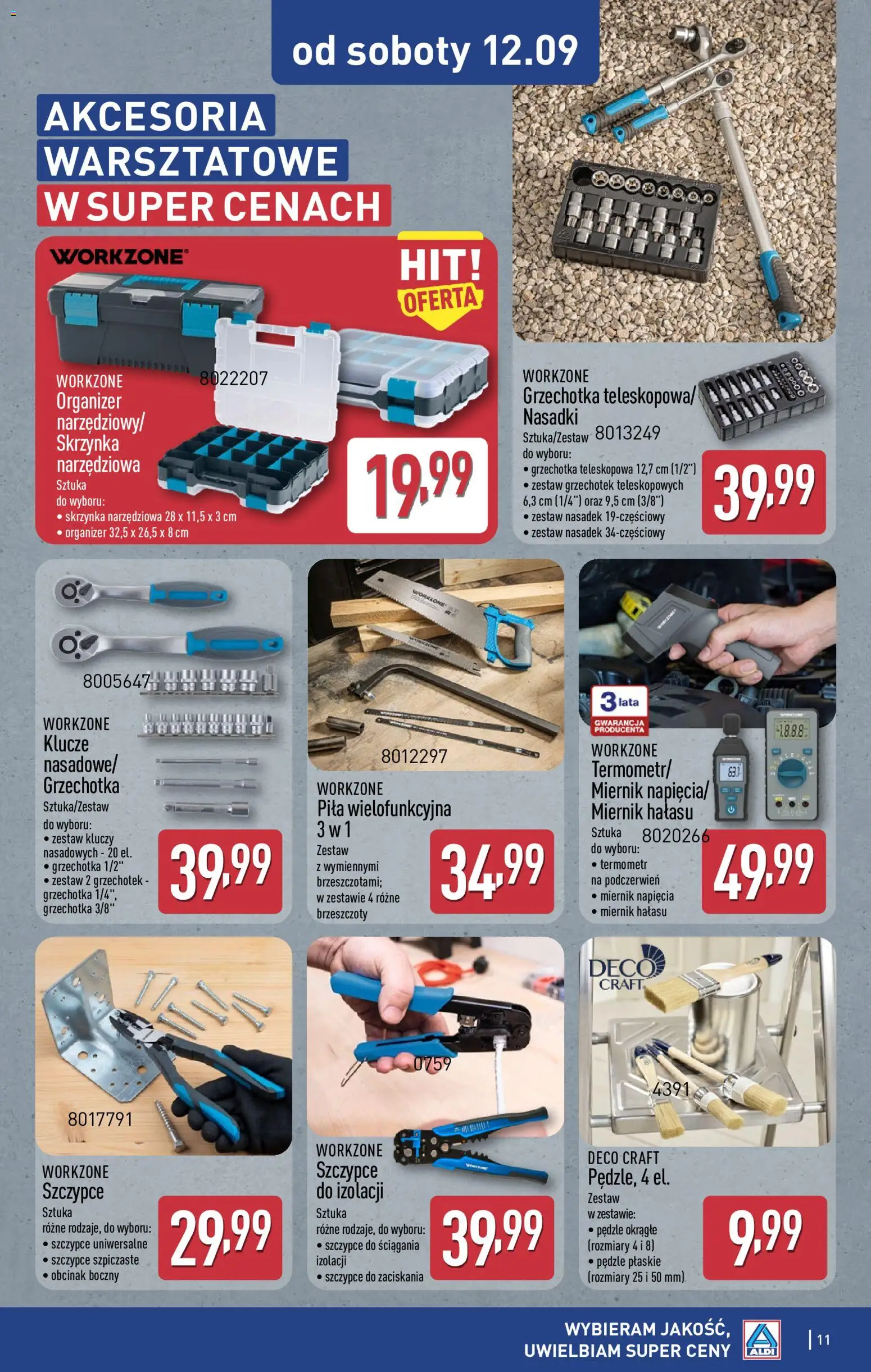 Aldi Polsko leták - Ostatnie sztuki w wybranych sklepach od 09.09.2026 | Strana: 11 | Produkty: Organizér, Pila