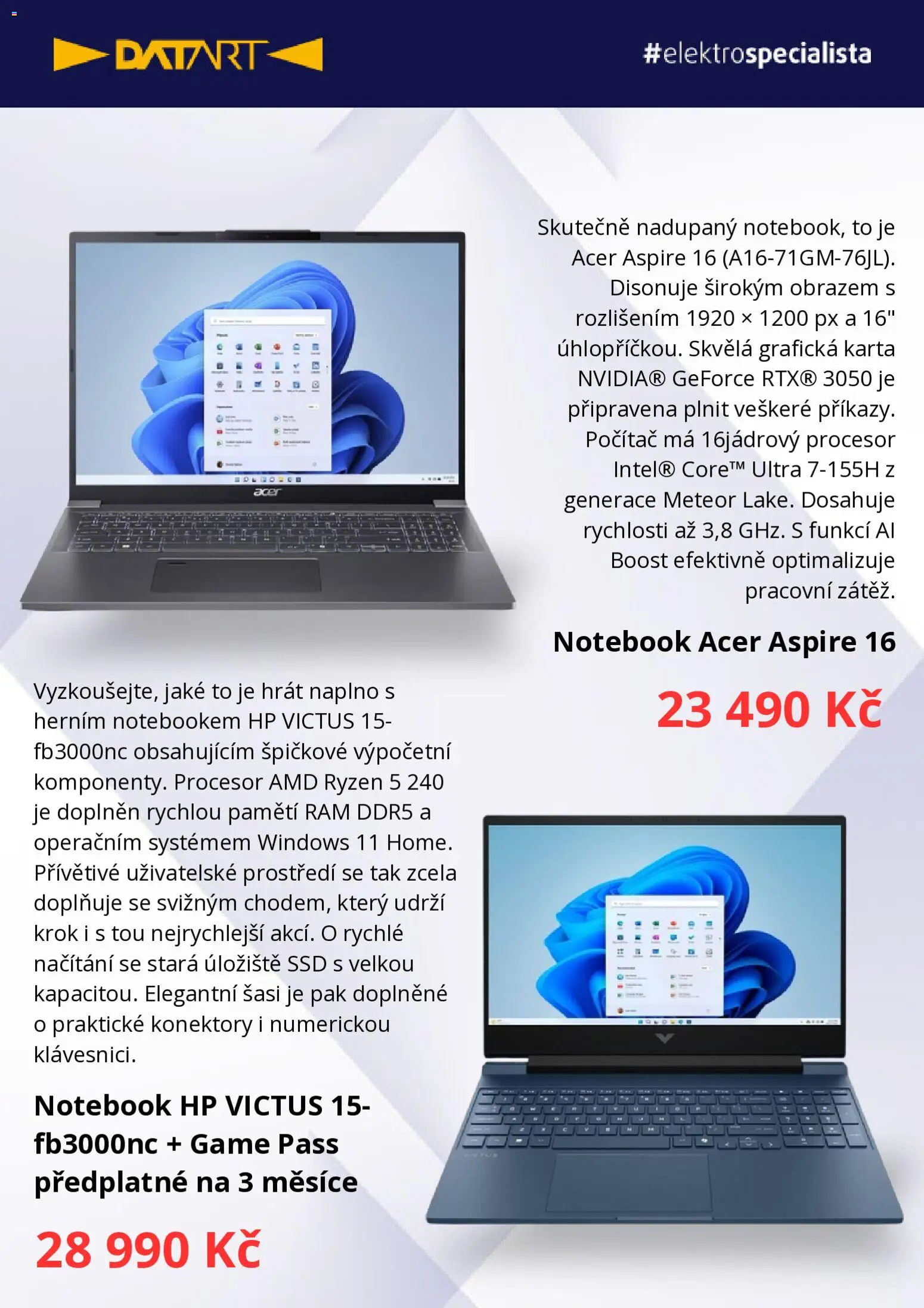 Datart leták od 03.09.2026 | Strana: 2 | Produkty: Notebook, Počítač