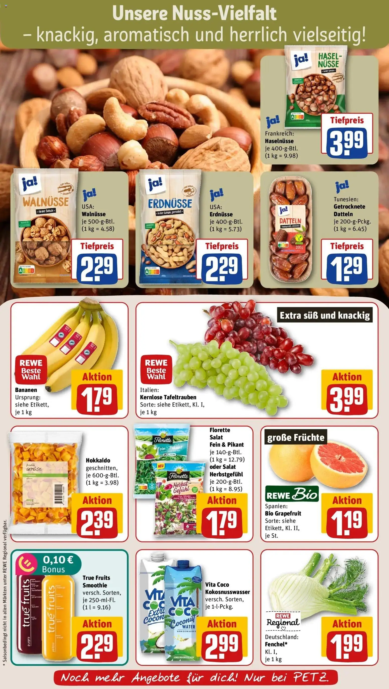 REWE Prospekt ab 26.10.2026 zum Blättern » Angebote | Seite: 8 | Produkte: Erdnüsse, Gemüse, Nüsse, Salat