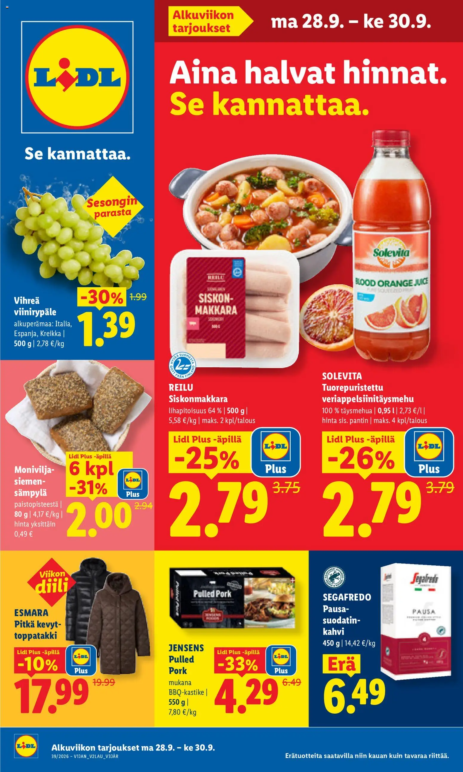 Lidl tarjoukset – voimassa 28/09/2026 alkaen | Sivu: 1