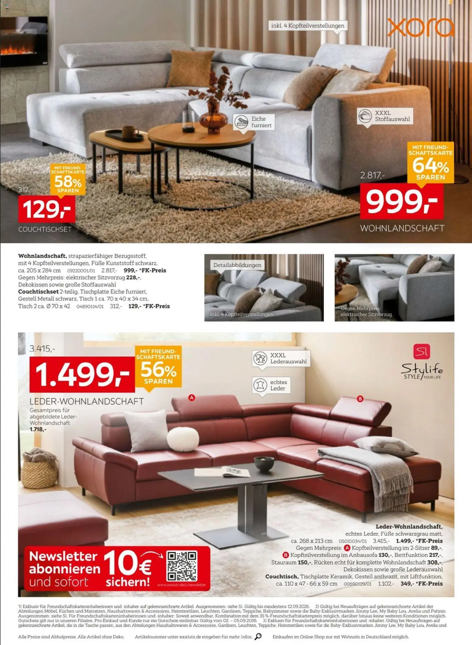 XXXLutz Personalrabatt für alle – gültig ab 02.09.2026 | Seite: 6 | Produkte: Tasche, Wohnlandschaft, Tisch, Kuchen