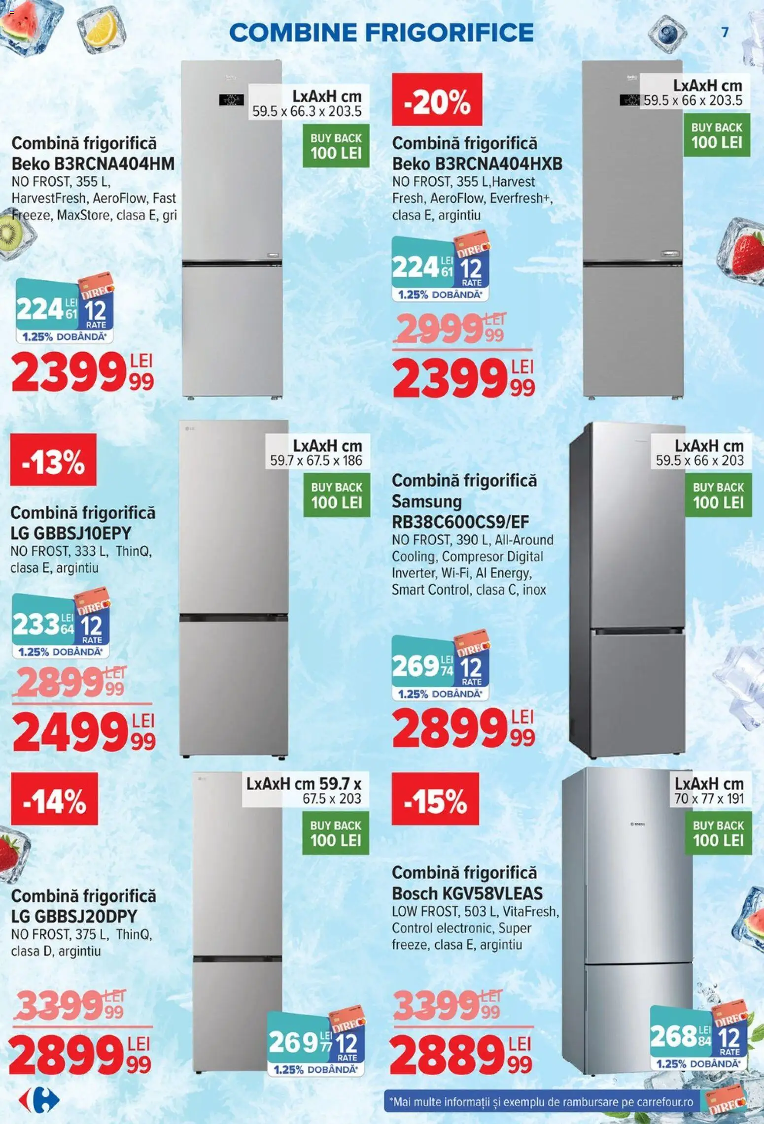 Noul catalog Carrefour – valabil de la 17.06.2026 | Pagină: 7 | Produse: Combină frigorifică