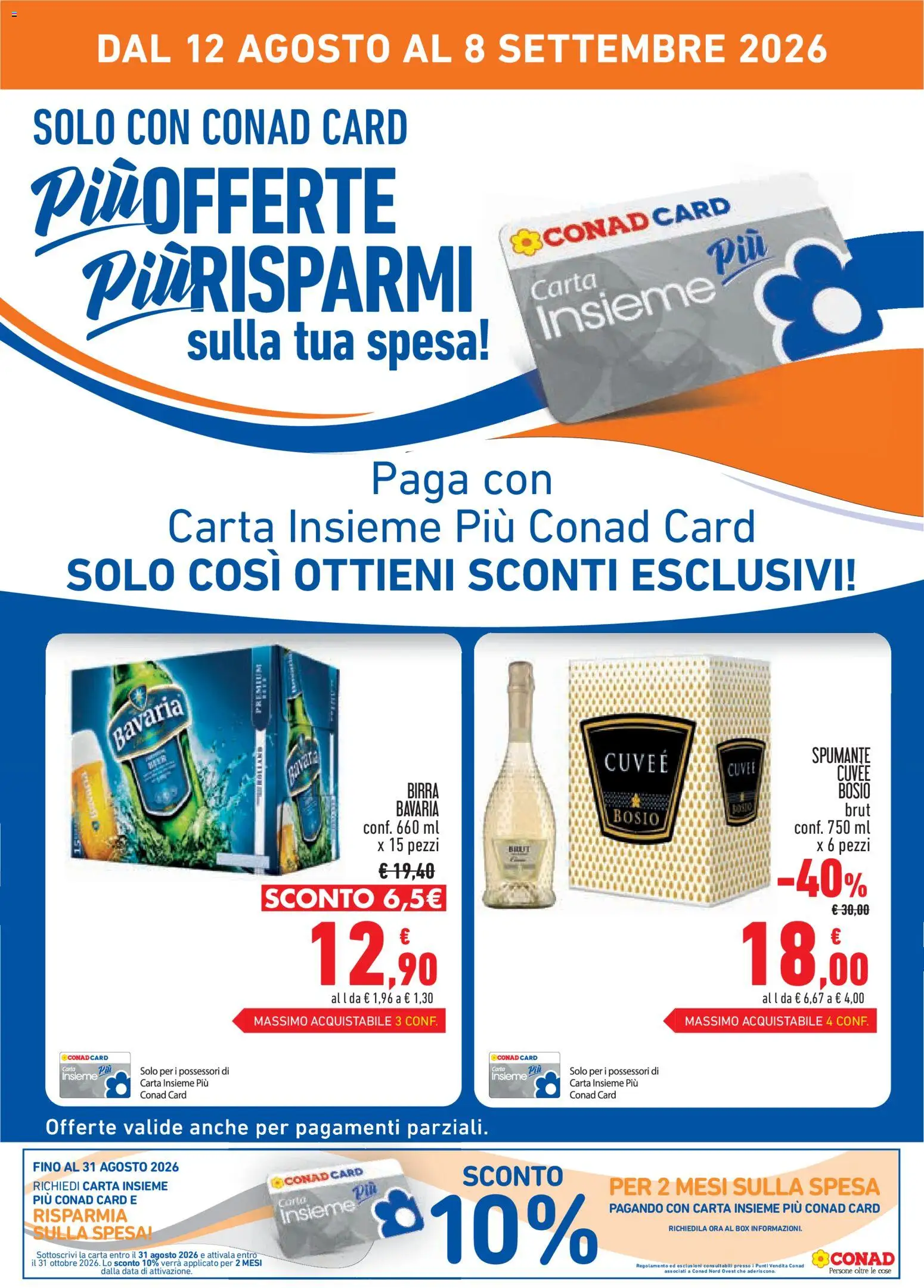 Volantino Conad del 12/08/2026 | Pagina: 2 | Prodotti: Birra, Data, Spumante