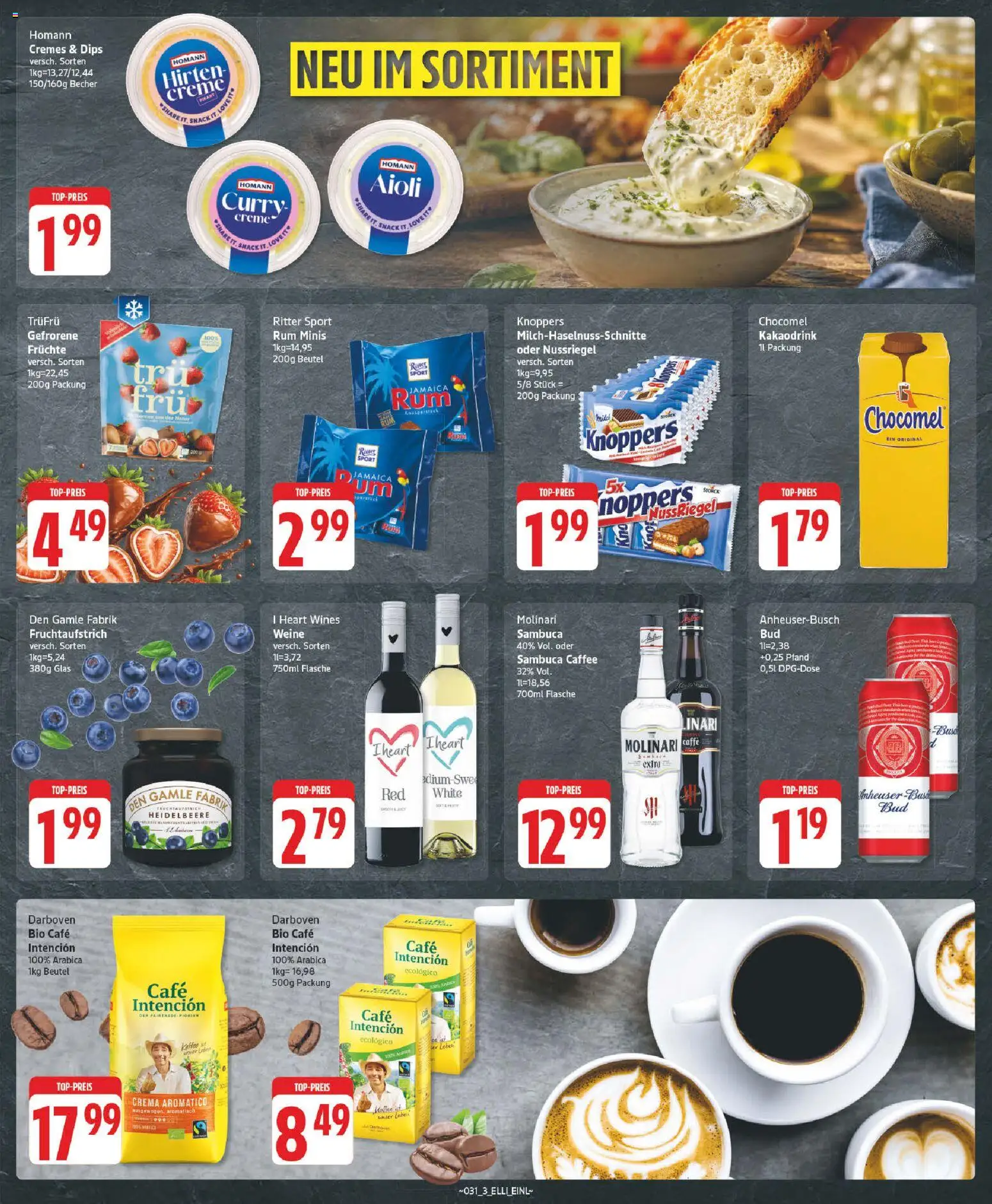 Elli Markt Prospekt Hövelhof – gültig ab 27.07.2026 | Seite: 3 | Produkte: Milch, Ritter sport, Sambuca, Creme