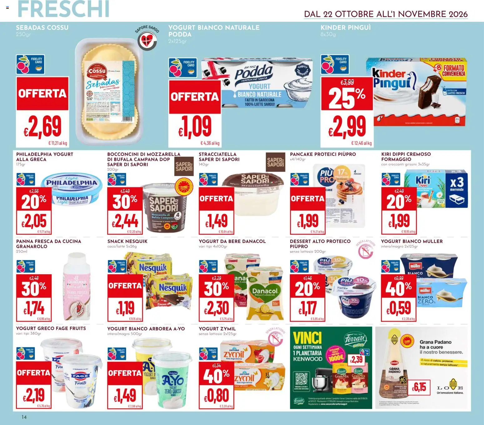 Volantino Pan del 22/10/2026 | Pagina: 14 | Prodotti: Yogurt, Caro, Formaggio, Stracciatella