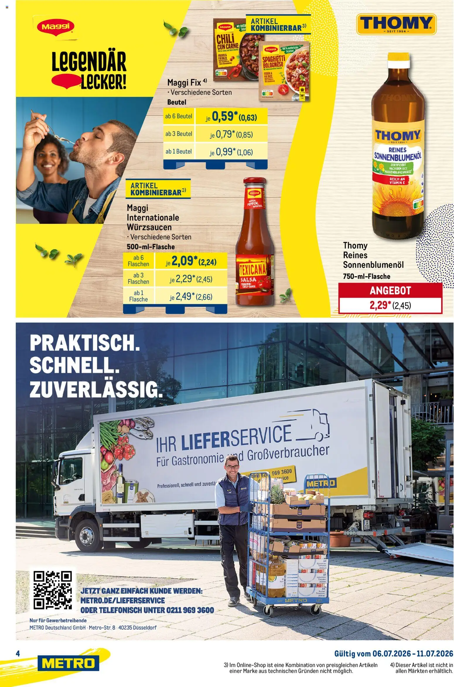 Metro Starke Marken – gültig ab 06.07.2026 | Seite: 4 | Produkte: Maggi, Sonnenblumenol, Tomaten, Maggi fix