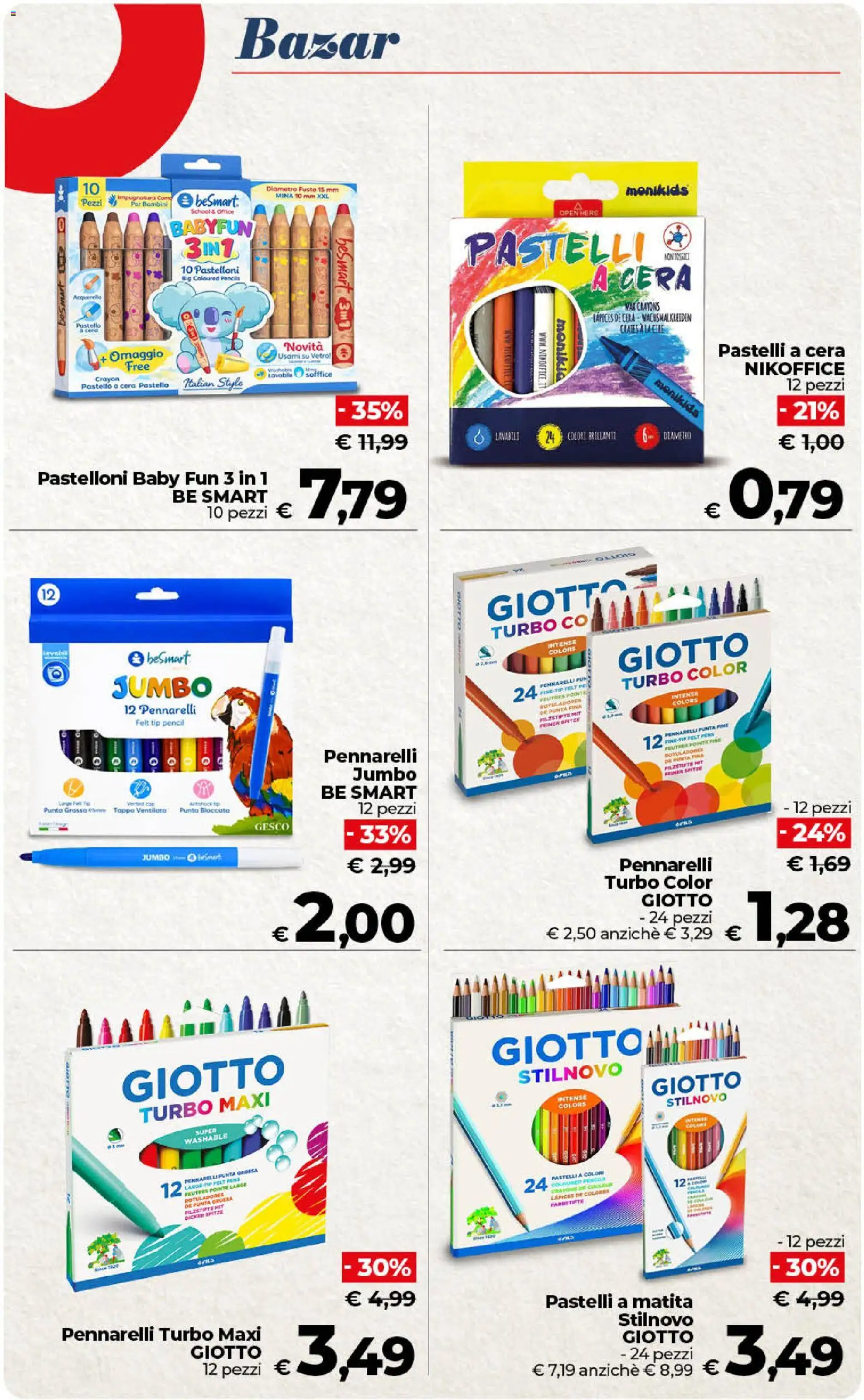 Volantino COOP del 01/09/2026 | Pagina: 47 | Prodotti: Pastelli a cera, Pennarelli, Pastelli
