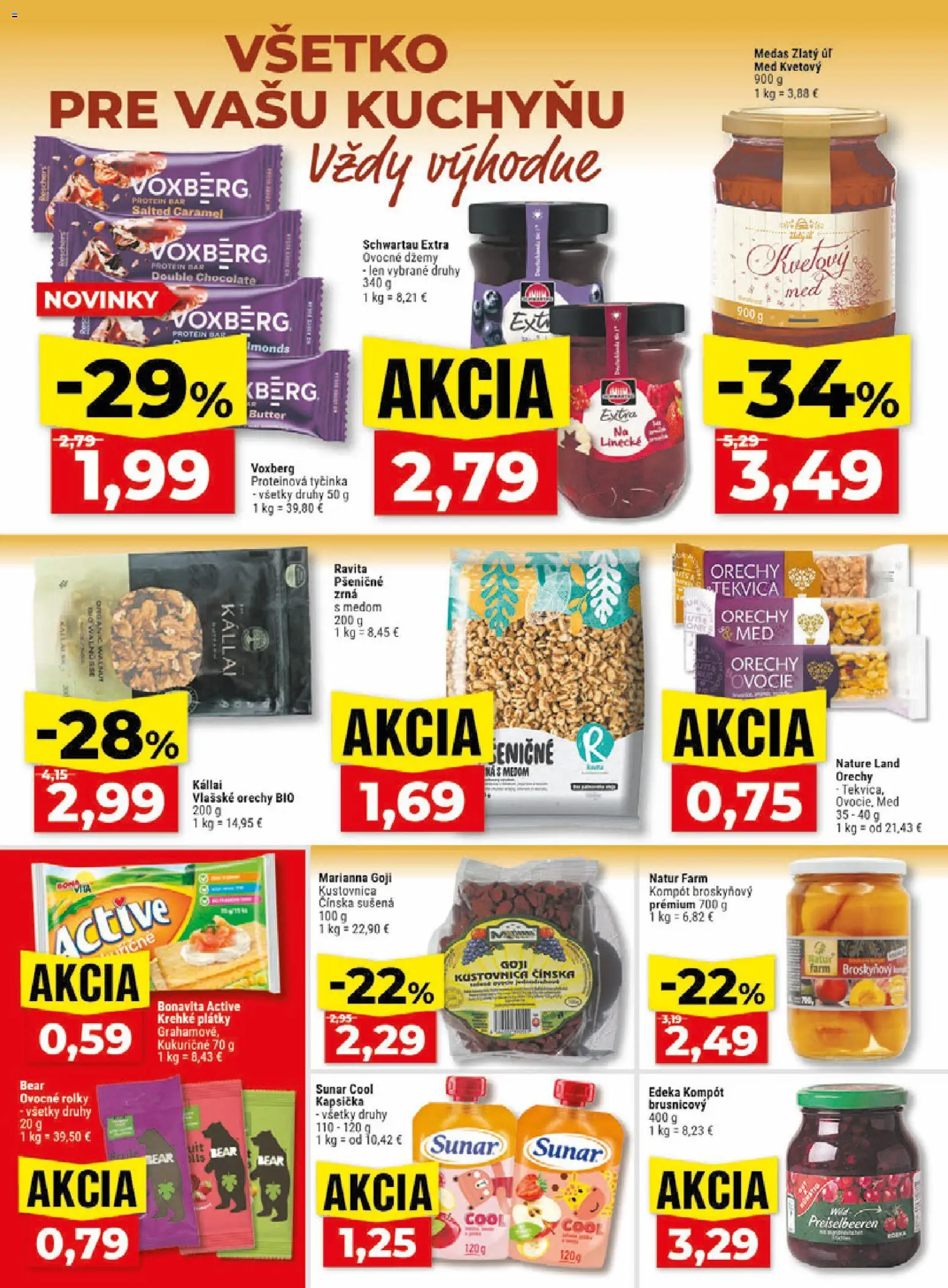 Nové Klas akcie – leták je platný od 20.07.2026 | Strana: 13 | Produkty: Protein, Orechy, Med, Vlašské orechy