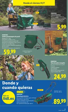 Vista previa Lidl folleto de bazar válido desde el 27/07/2026 | Página: 23 | Productos: Manguera, Peso, Απολυμαντικό, Batería