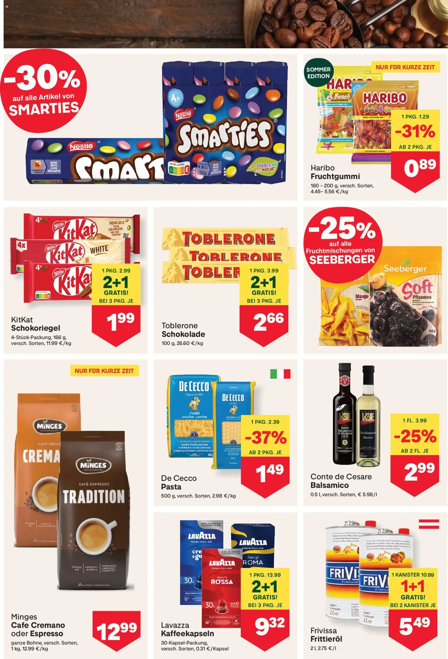 MPREIS Flugblatt gültig ab 18.06.2026 | Seite: 6 | Produkte: Pasta, Mango, Huile à frire, Schokolade
