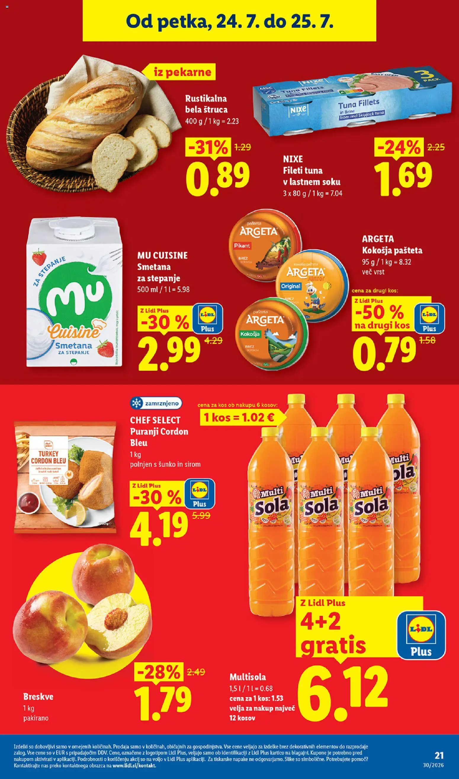 Novi Lidl katalog ponudbe – veljaven od 23.07.2026 | Stran: 43 | Izdelki: Tuna, Pašteta, Kos, Smetana