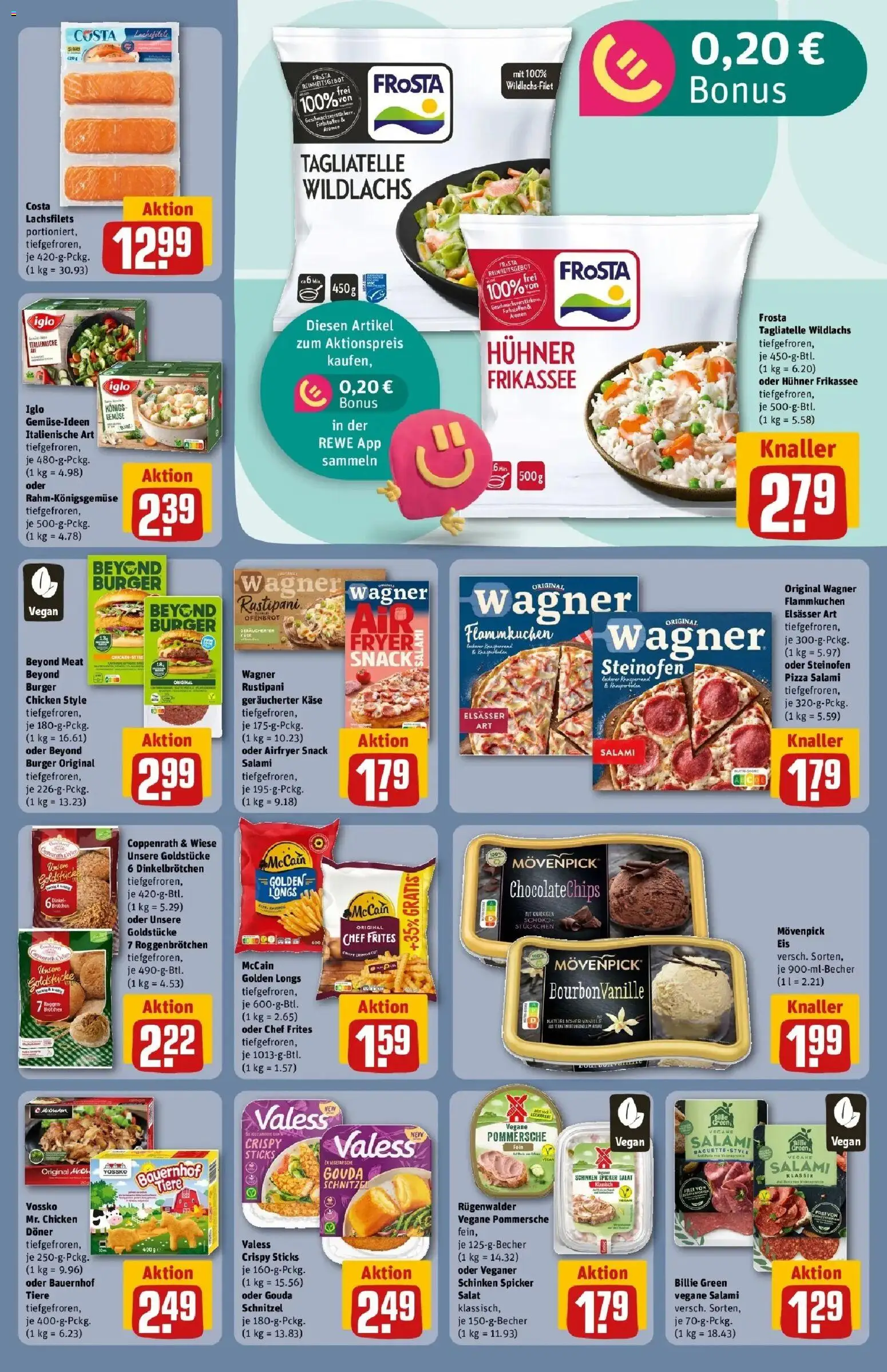 Rewe Prospekt Pegnitz	 – gültig ab 20.04.2026 | Seite: 21 | Produkte: Käse, Iglo, Frosta, Eis