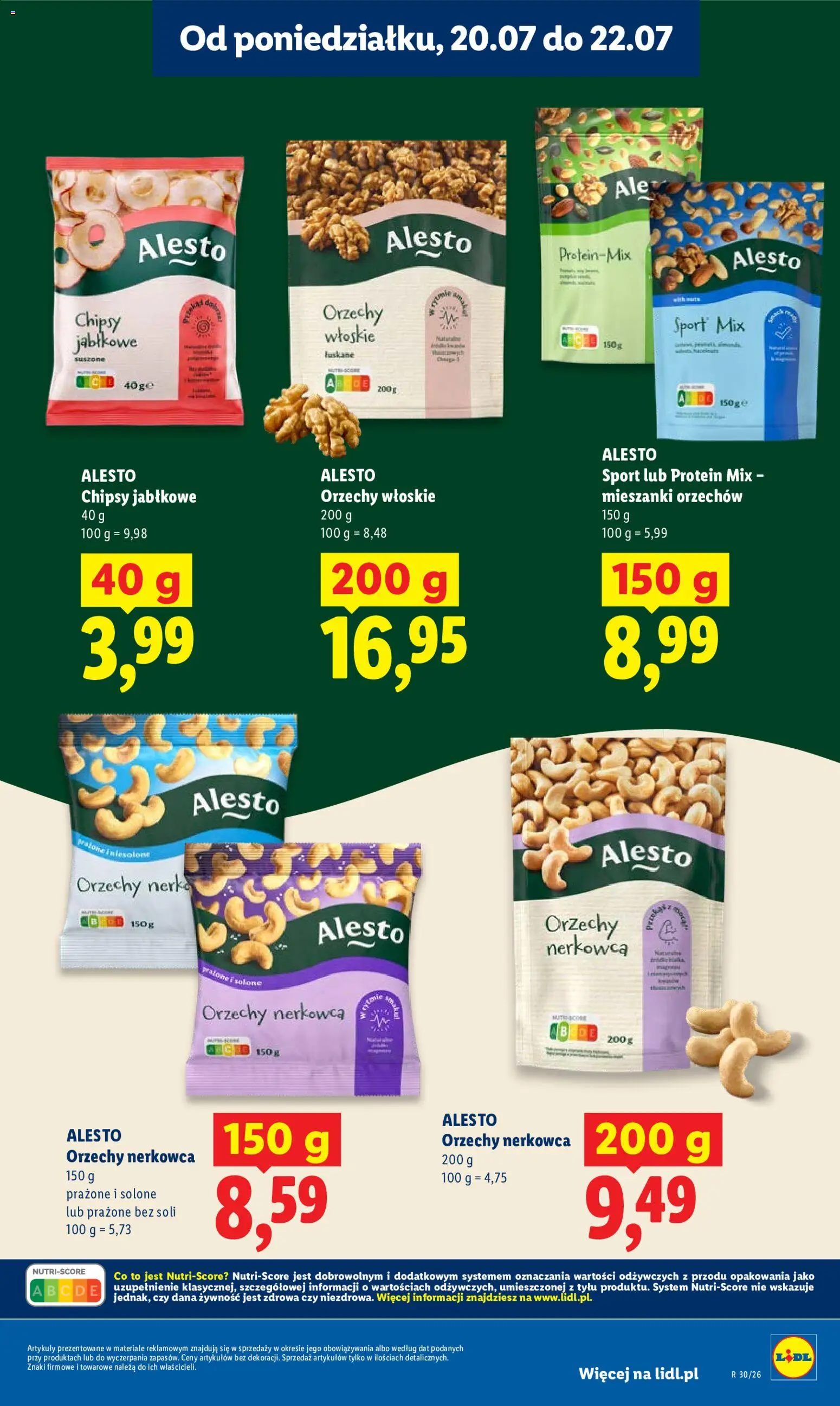 Lidl gazetka od 20.07.2026 | Strona: 25 | Produkty: Chipsy, Orzechy nerkowca, Żywność, Chipsy jabłkowe