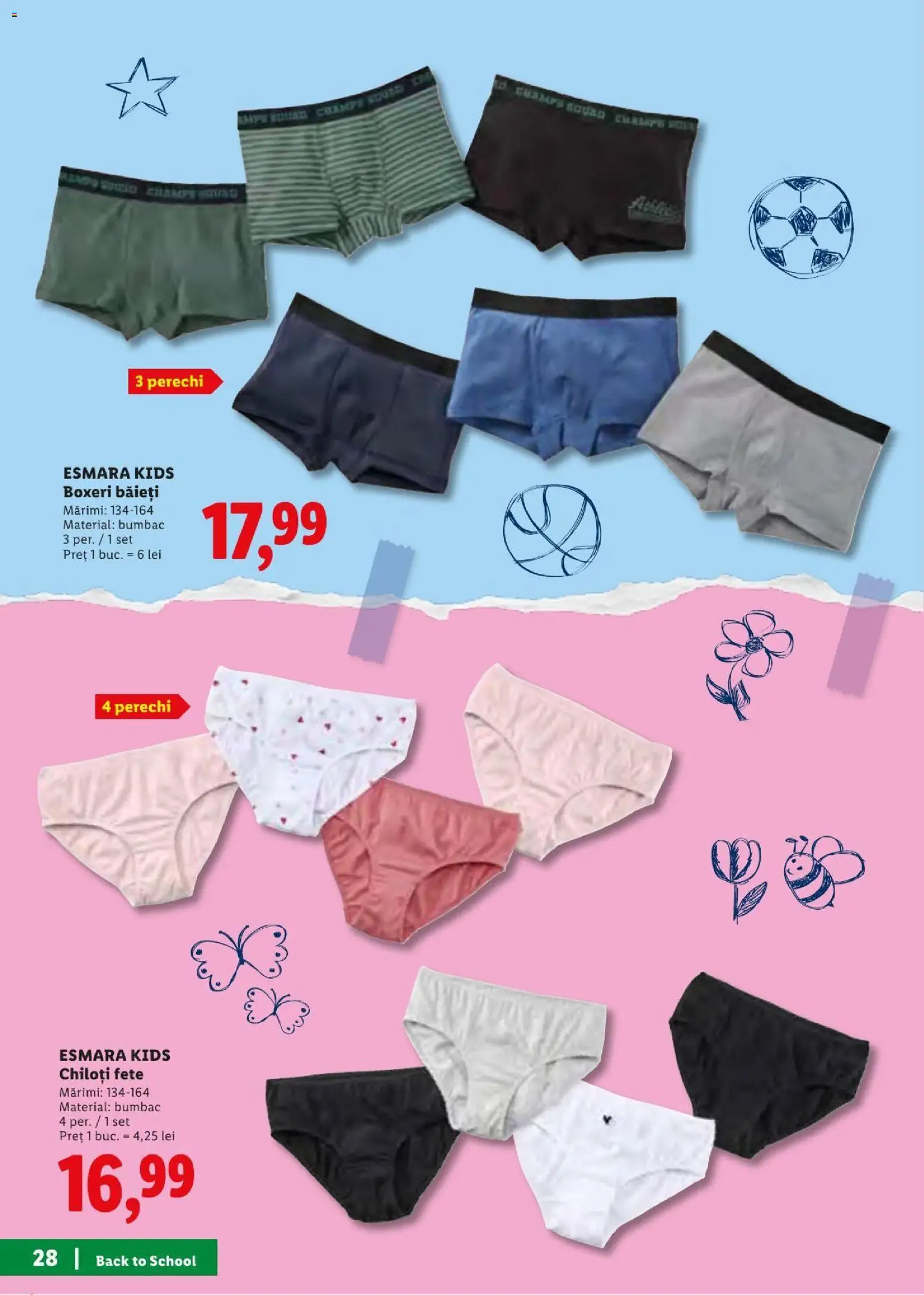 Noul catalog Lidl – valabil de la 10.08.2026 | Pagină: 28 | Produse: Chiloți, Boxeri