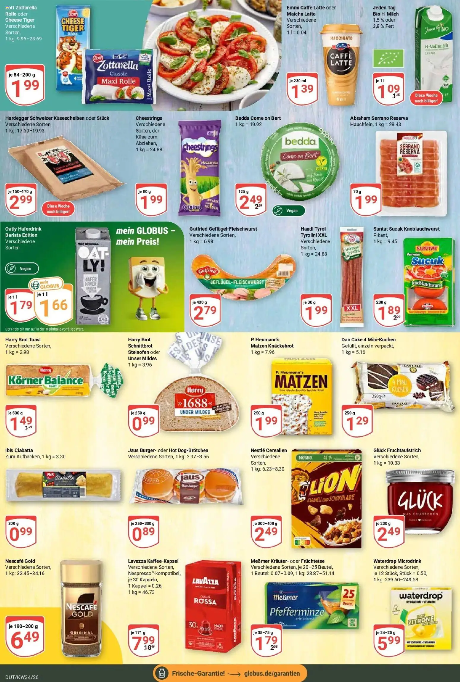Globus Prospekt Wetzlar-Dutenhofen (ab 17.08.2026) » Angebote online | Seite: 13 | Produkte: Käse, Mozzarella, Messmer, Oatly