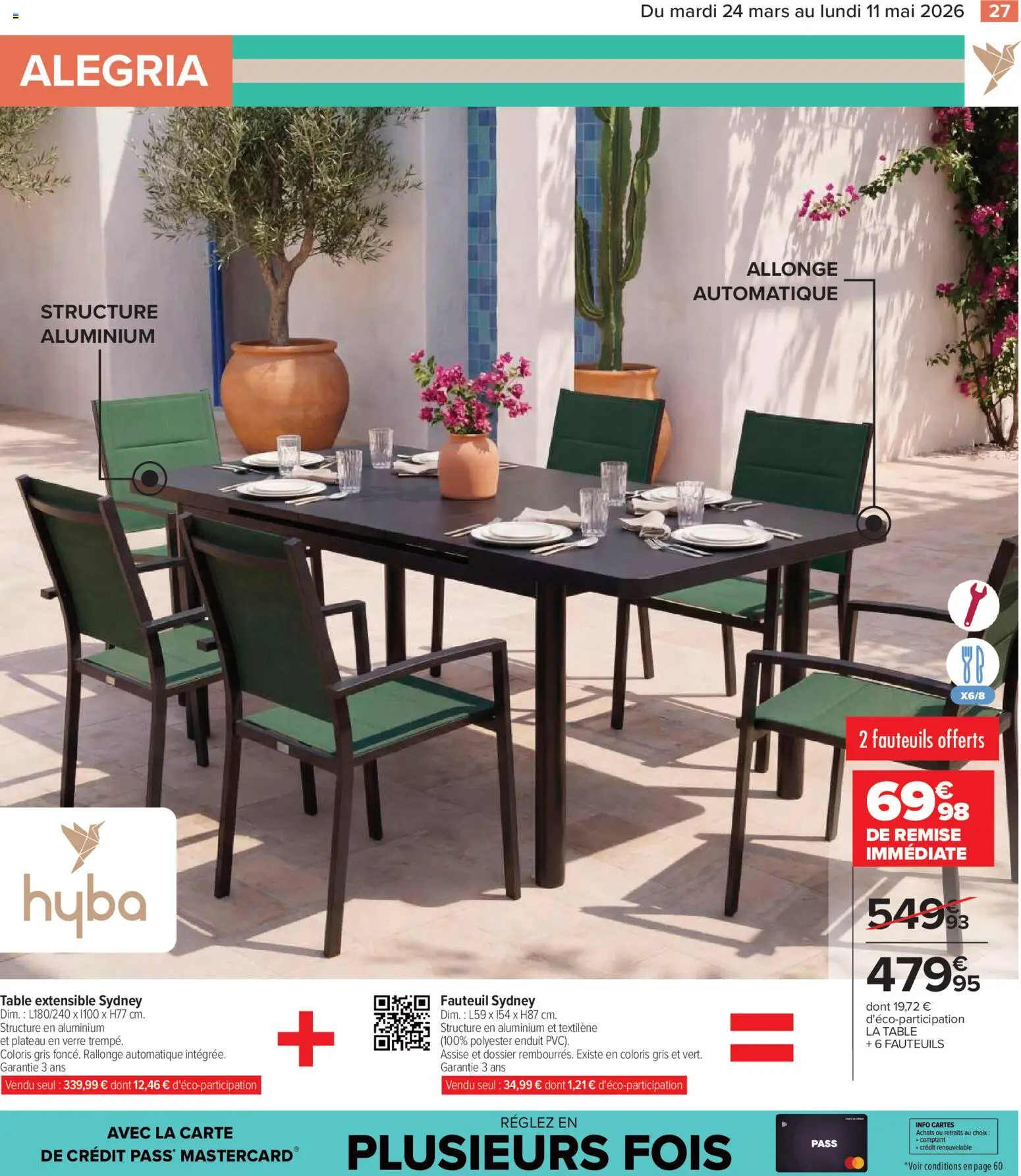 {H1} | Page: 27 | Produits: Plateau, Table extensible, Fauteuil, Table
