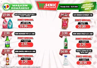 Ofertele Senic valabile de la 29.06.2026 | Pagină: 4 | Produse: Mici, Șampon, Bere, Cârnați