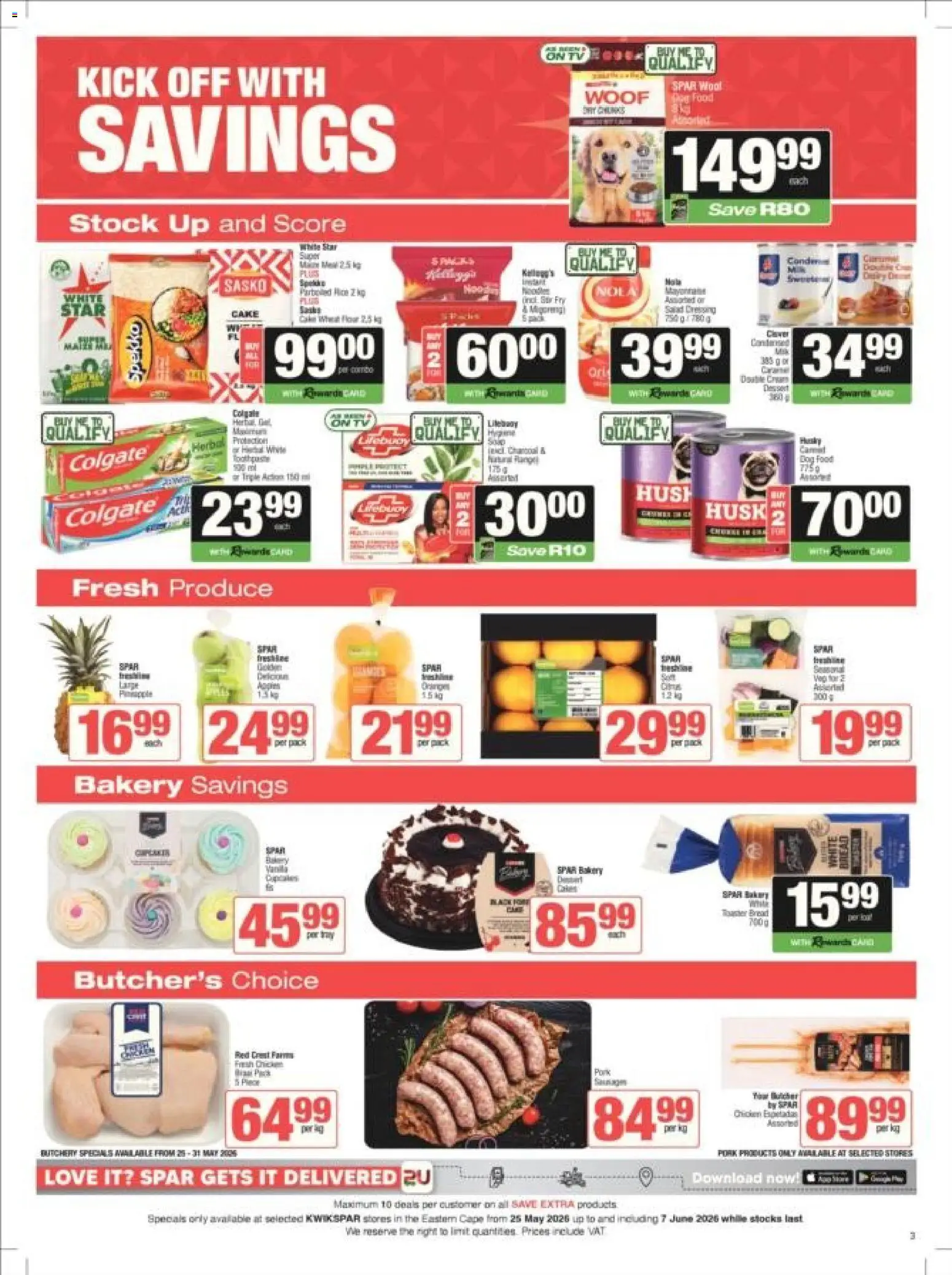 New KWIKSPAR catalogue – valid from 25.05.2026 | Page: 3 | Products: Cake, Bakery, TV, Bread