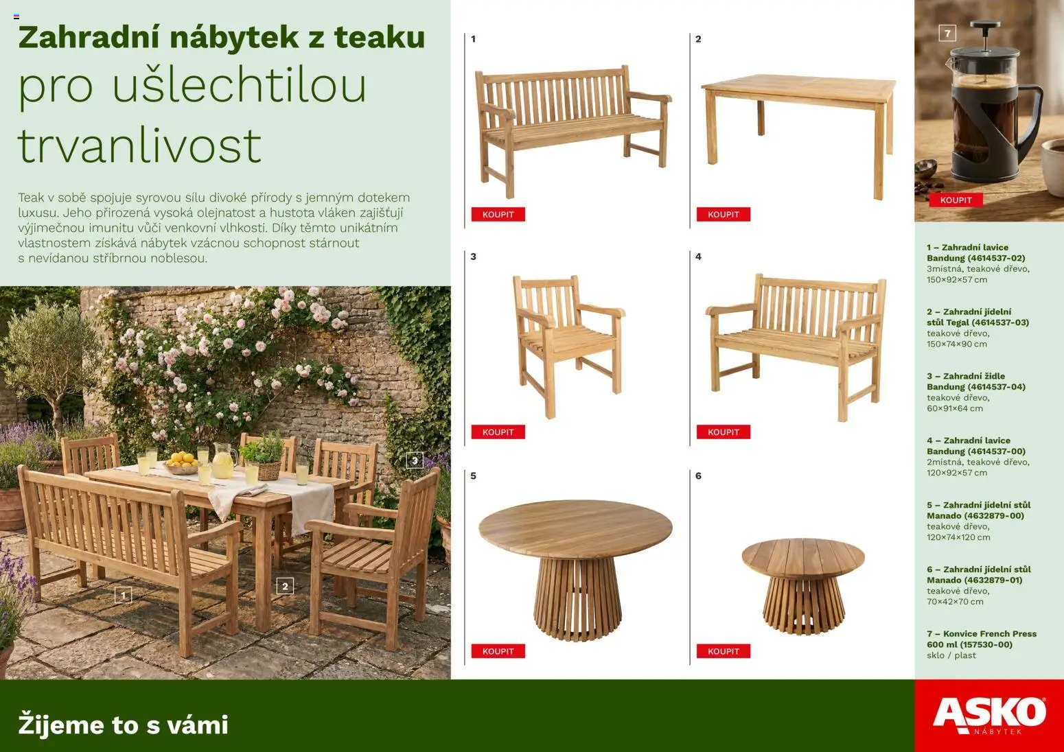 ASKO nábytek leták - Zahradní kolekce 2026 od 28.05.2026 | Strana: 17 | Produkty: Konvice, Nábytek, Židle, Zahradní nábytek