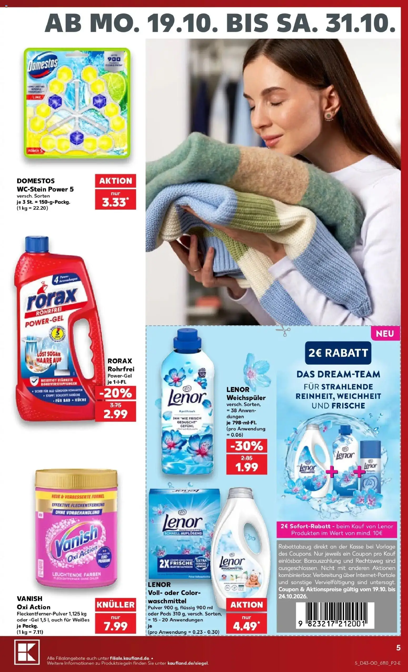 Prospekt Kaufland ab 19.10.2026 » Angebote Online zum Blättern | Seite: 73 | Produkte: Lenor, Küche, Weichspüler, Waschmittel
