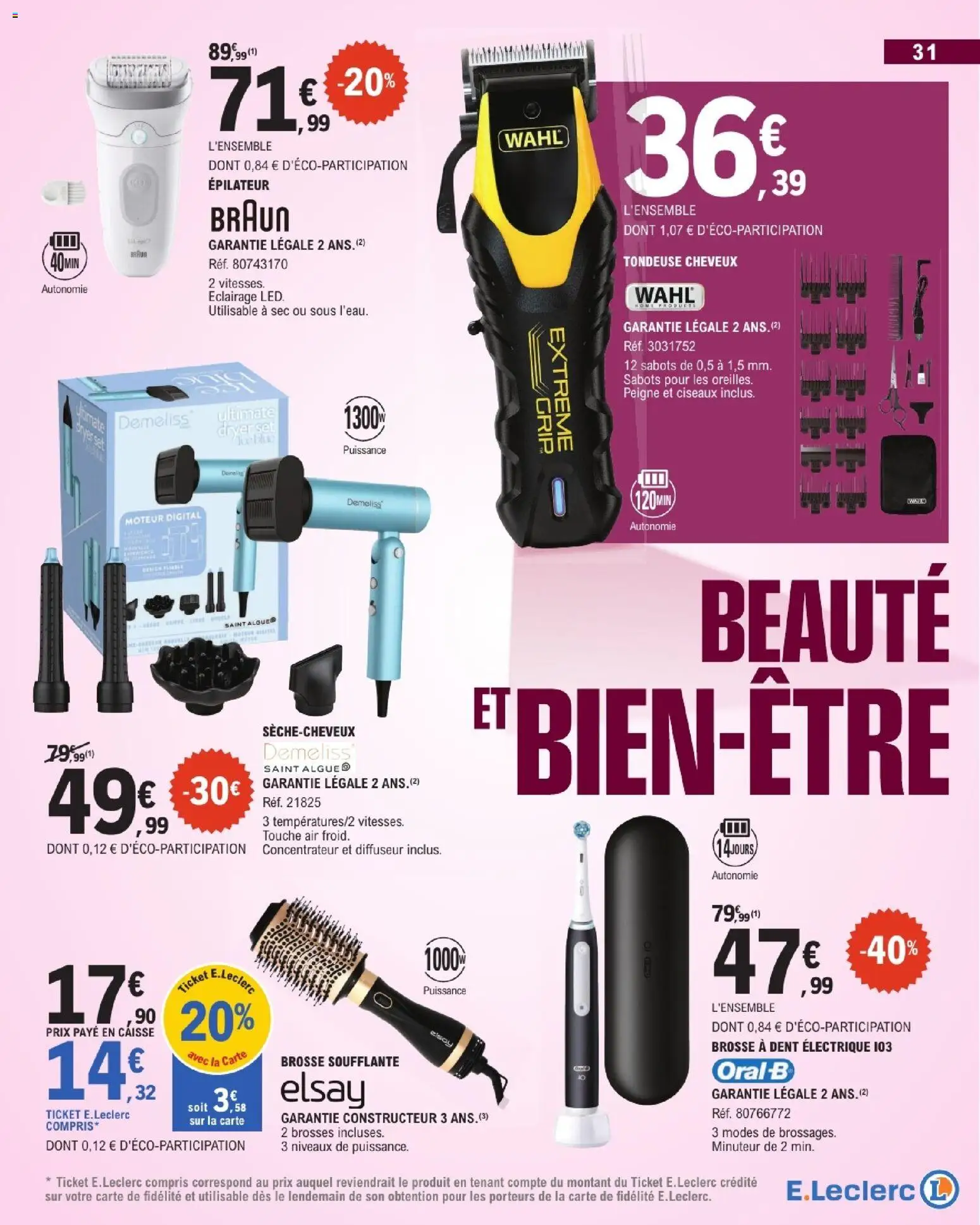 {H1} | Page: 31 | Produits: Tondeuse, Algues, Ciseaux, Sabots