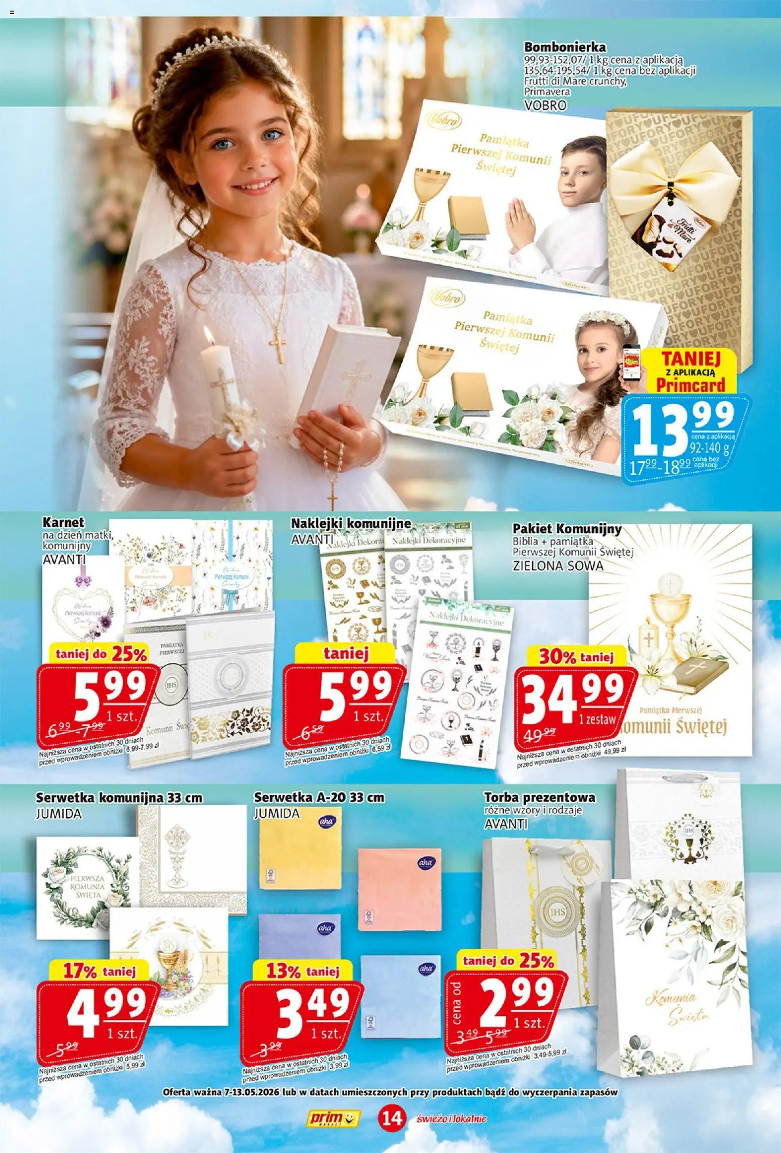 Prim Market gazetka od 07.05.2026 | Strona: 14 | Produkty: Torba, Bombonierka, Naklejki, Frutti di Mare