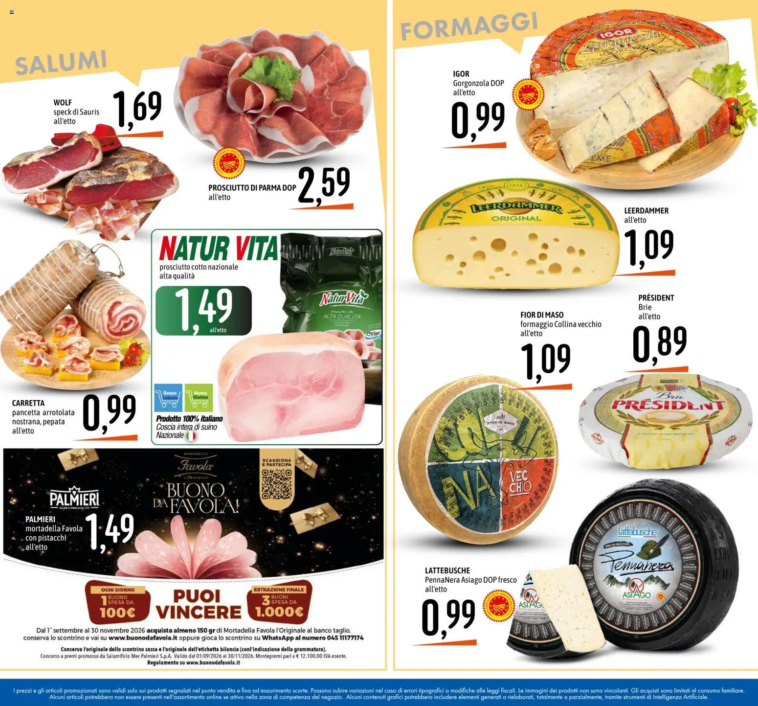 Volantino Emisfero del 24/09/2026 | Pagina: 12 | Prodotti: Speck, Formaggio, Mortadella, Gorgonzola