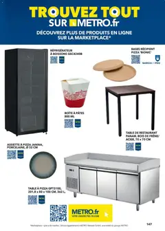 METRO - Prévisualisation de METRO - Guide Italie valide à partir de 28/05/2026 | Page: 147 | Produits: Réfrigérateur, Mètre, Table, Pizza