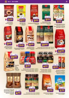 Libex leták platný od 13.07.2026 | Strana: 15 | Produkty: Káva, Popradská káva, Barista, Jacobs Krönung
