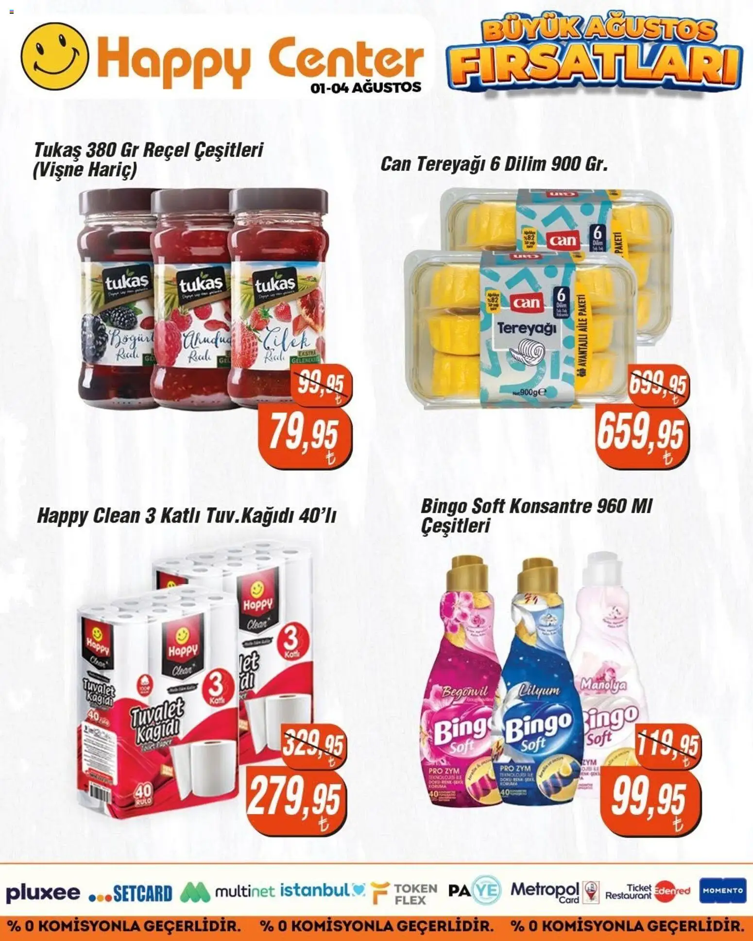 Happy Center Katalog - 01 Ağustos 2026 tarihinden itibaren geçerlidir | Sayfa: 4 | Ürünler: Tuvalet, Tereyağı, Vişne, Tuvalet kağıdı