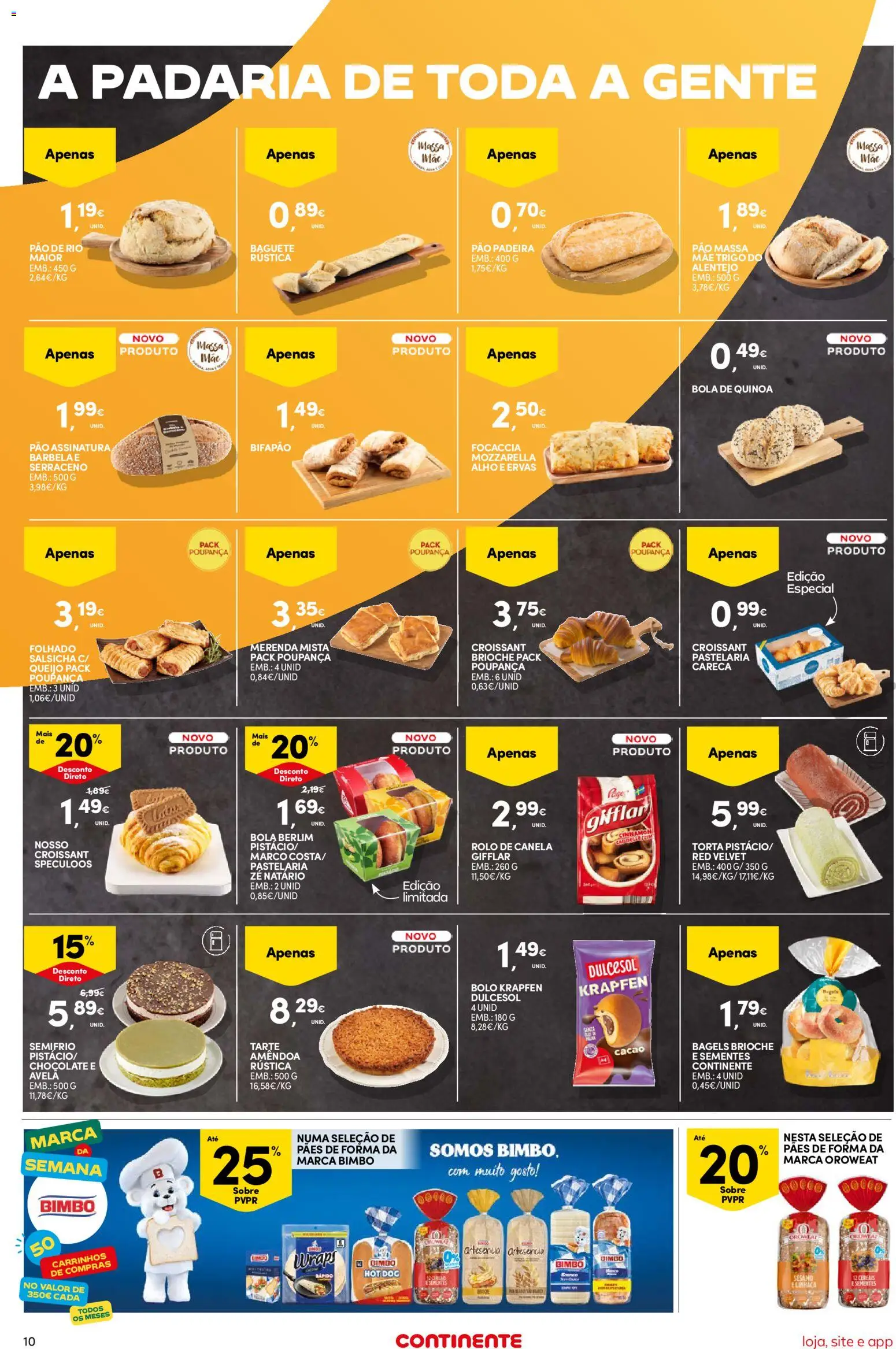 Continente Semanal Continente Bom Dia │ válido de 25/08/2026 | Página: 10 | Produtos: Baguete, Croissant, Salsicha, Alho