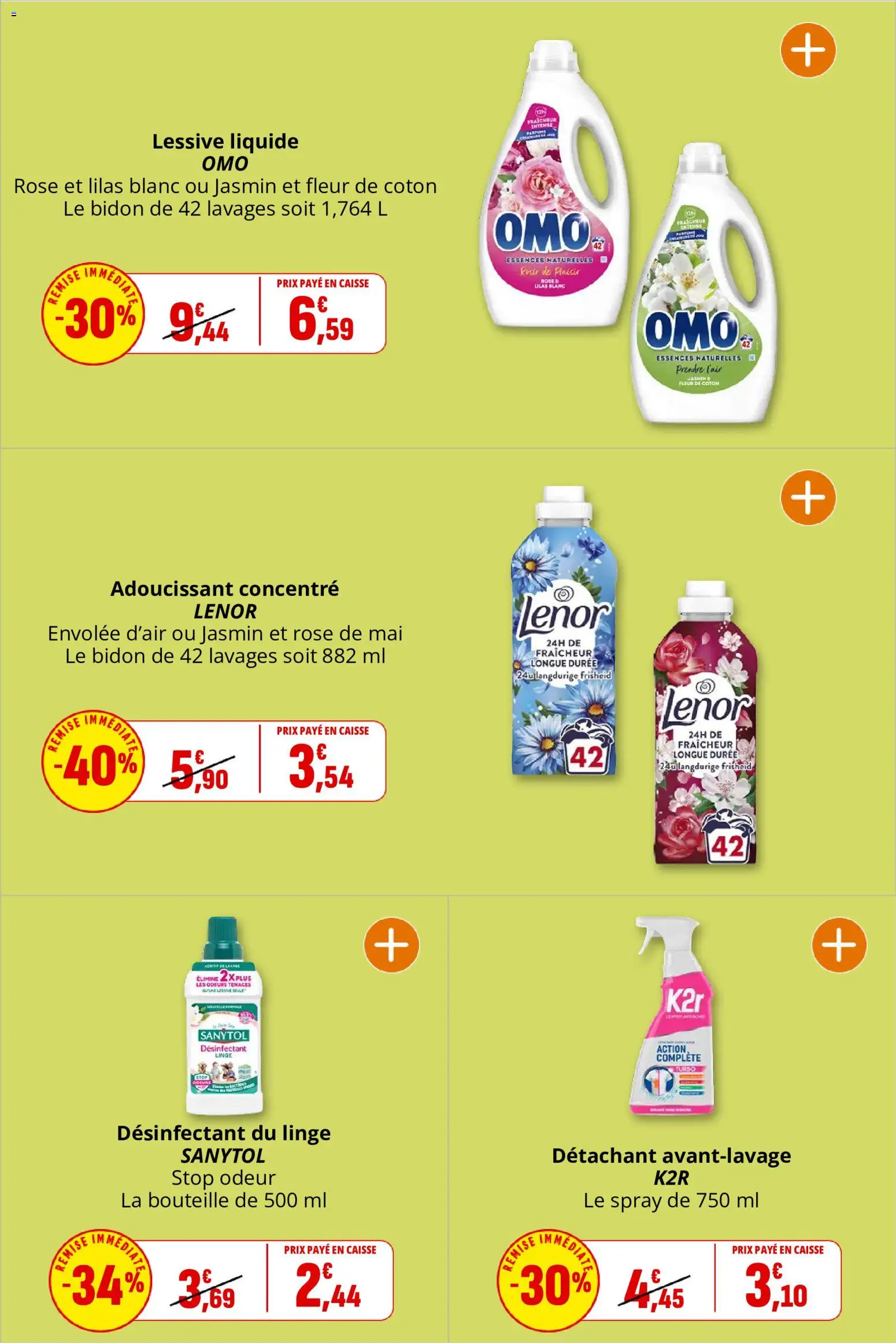 {H1} | Page: 43 | Produits: Sanytol desinfectant, Détachant, Désinfectant du linge, Lessive