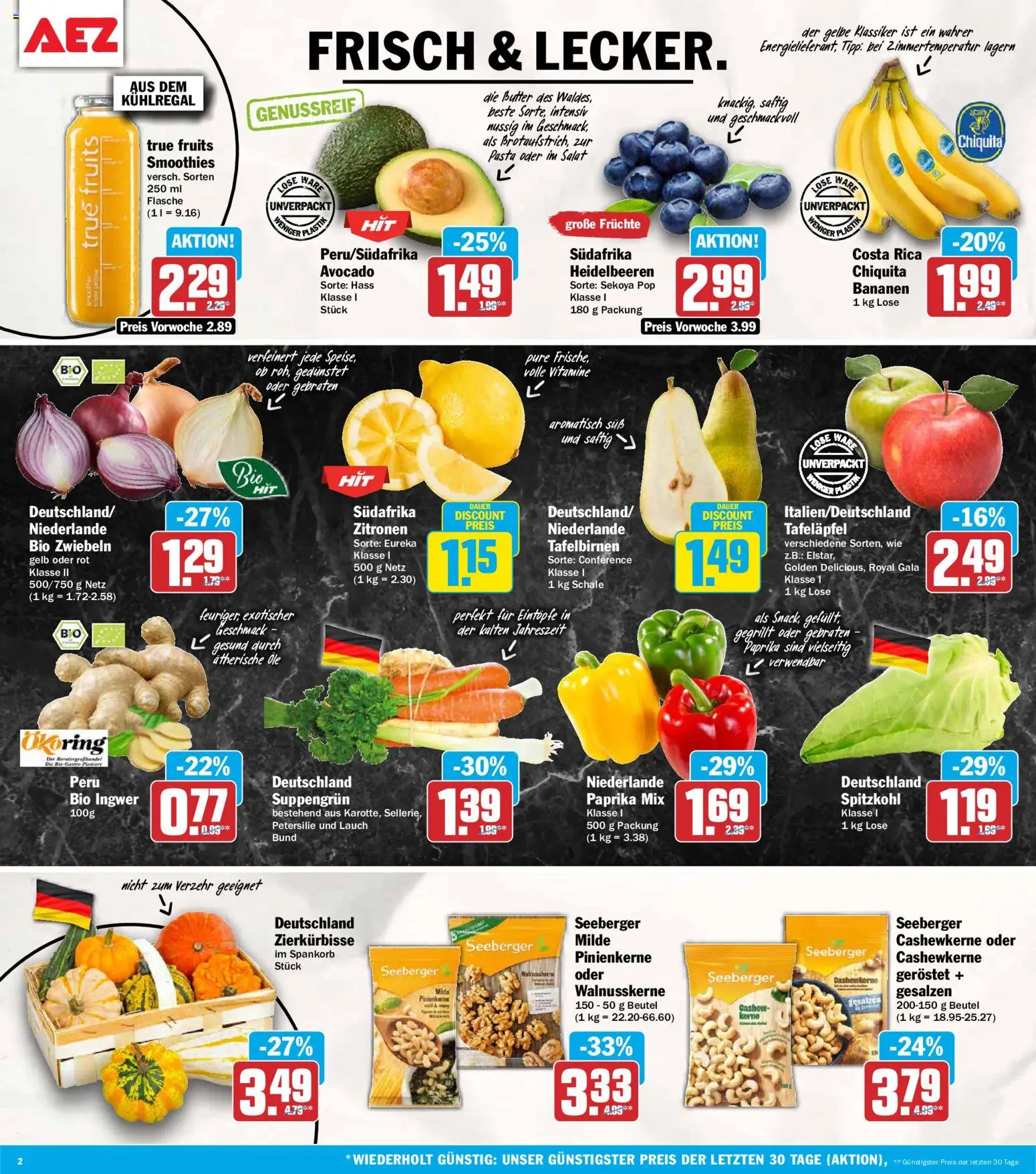 AEZ Prospekt – gültig ab 14.09.2026 | Seite: 2 | Produkte: Cashew, Paprika, Pasta, Salat