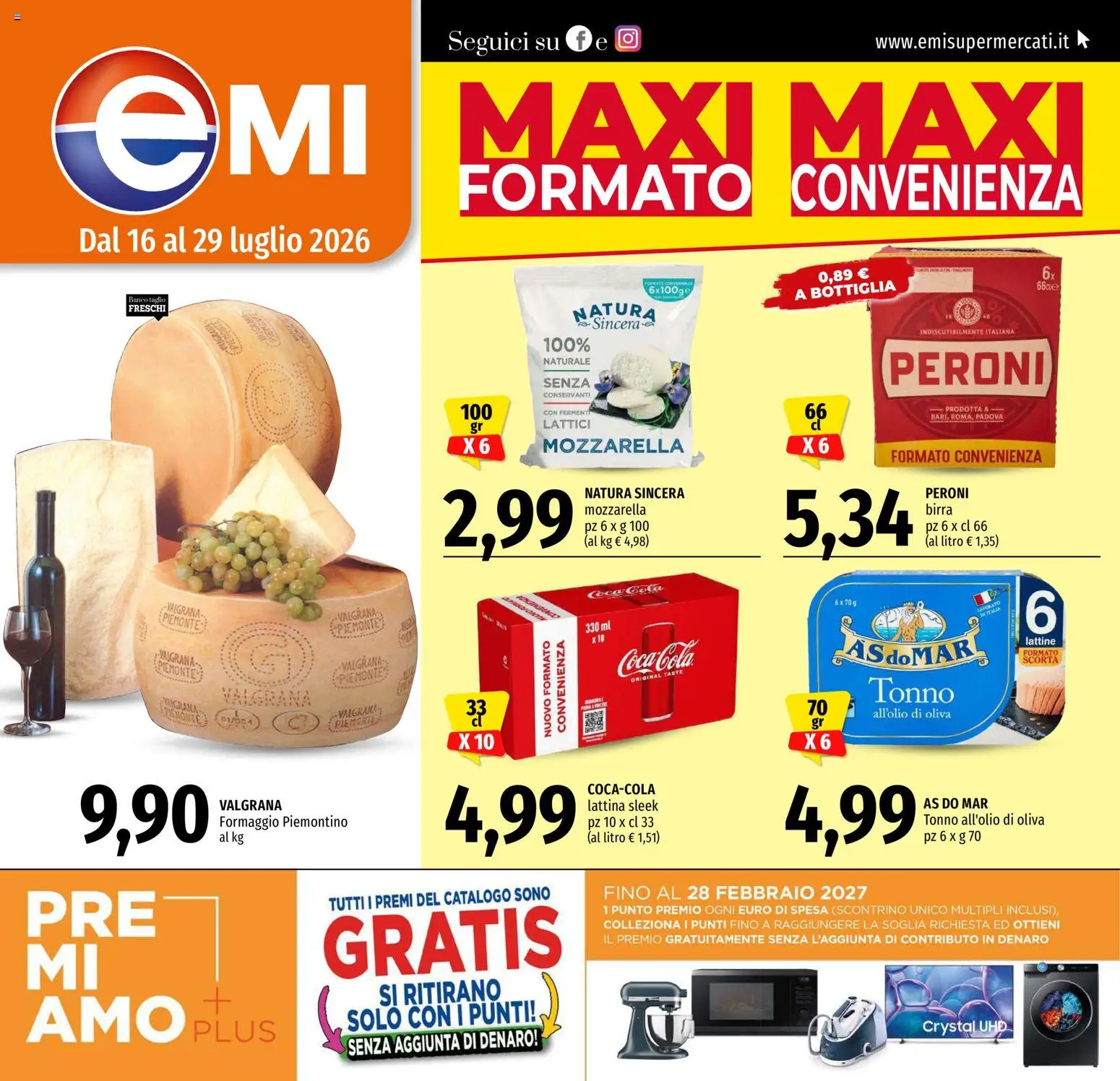 Volantino EMI del 16/07/2026 | Pagina: 1 | Prodotti: Birra, Tonno, Bottiglia, Coca Cola