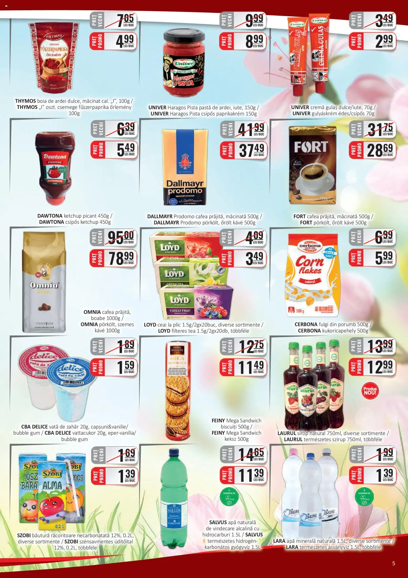 Noul catalog CBA – valabil de la 16.05.2026 | Pagină: 5 | Produse: Ardei, Ceai, Biscuiți, Apă