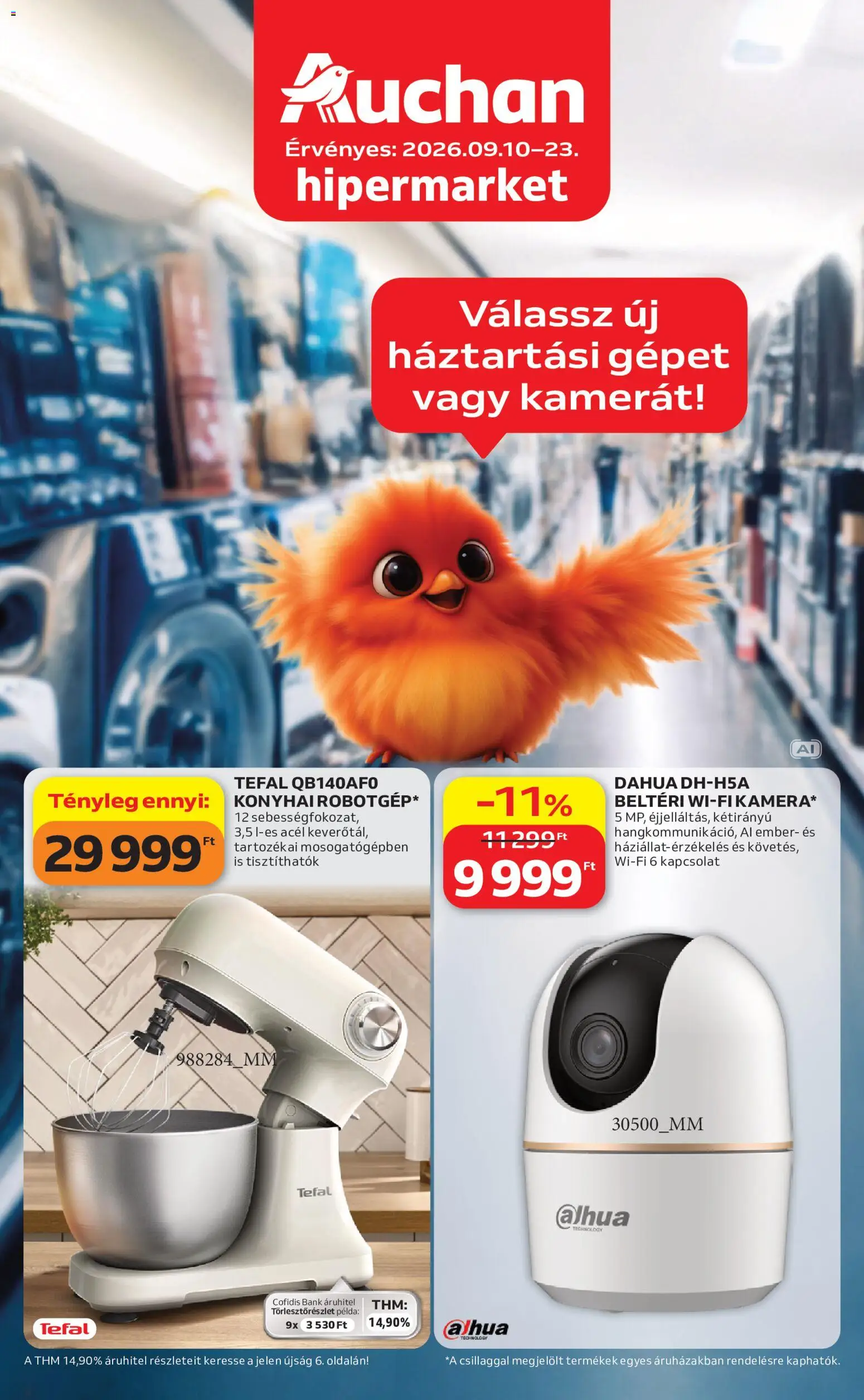 Auchan akciós ujság - amely érvényes a következő dátumtól: 2026.09.10. | Oldal: 1 | Termékek: Tefal, Robot