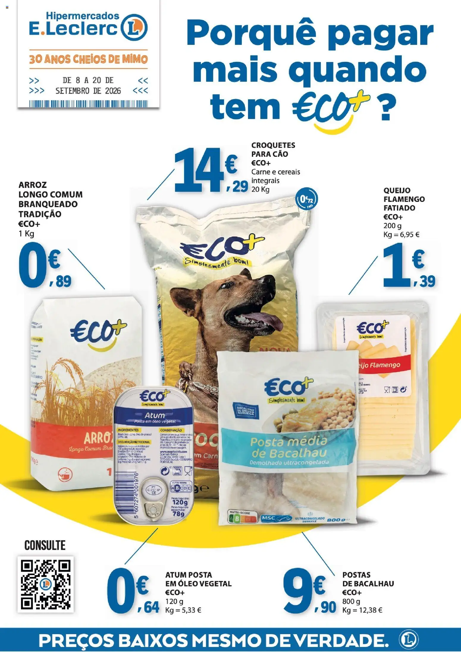 E.Leclerc - Folheto Especial Eco e Marca Guia │ válido de 08/09/2026 | Página: 1 | Produtos: Croquetes, Ingredientes, Arroz, Carne