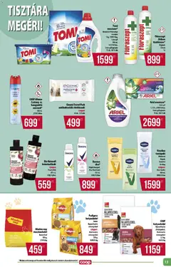 COOP - Abc & szuper / Alföld Pro-Coop Zrt. - amely érvényes a következő dátumtól: 2026.09.24. | Oldal: 13 | Termékek: Ariel, Tartó, Mosópor, Antibakteriális törlőkendő