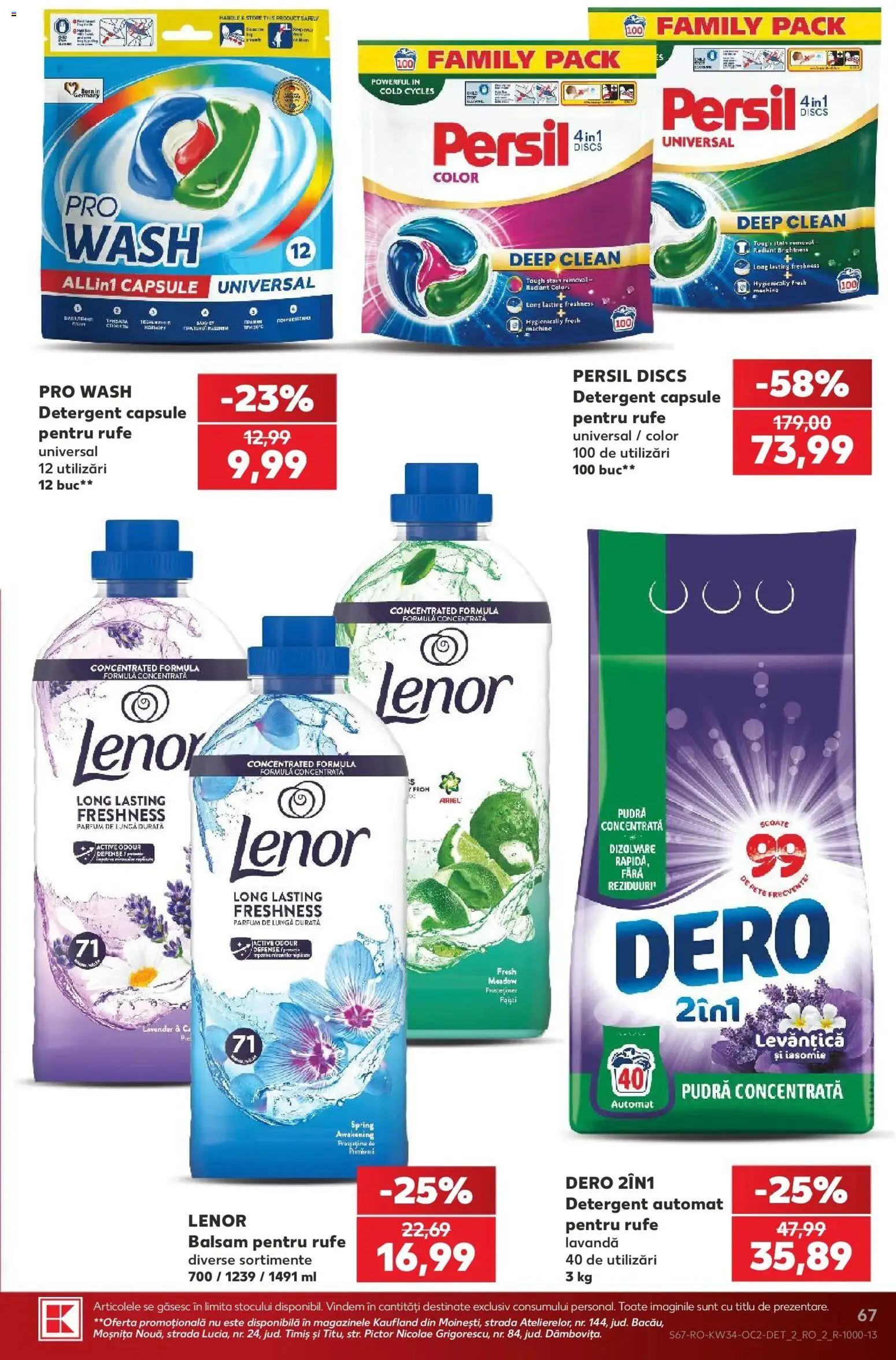 Kaufland Viseu de Sus 19.08.2026 - Revista si Oferta | Pagină: 67 | Produse: Clean, Parfum, Pudră, Balsam pentru rufe