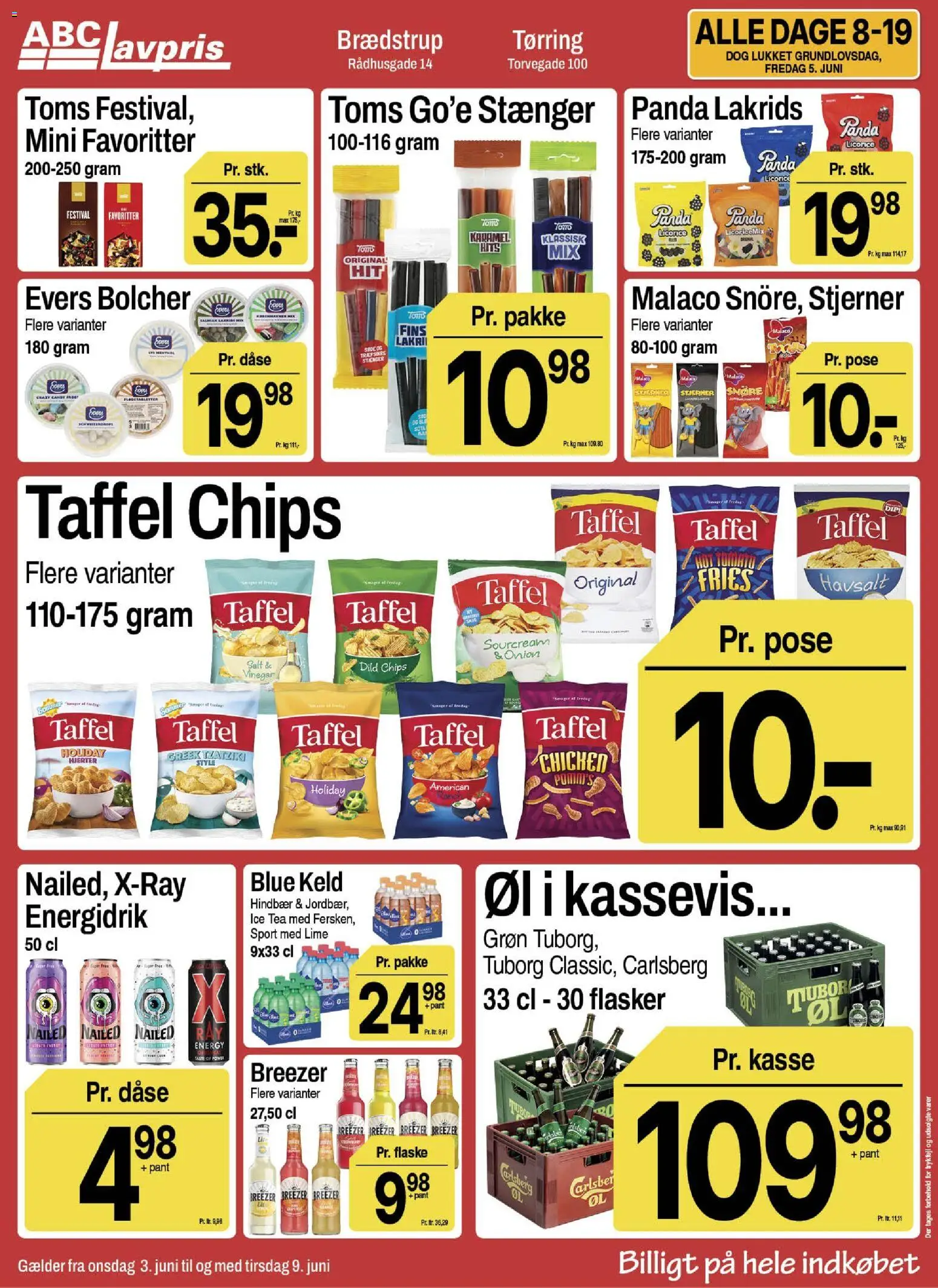 Abc Lavpris tilbudsavis – gyldig fra 03.06.2026 | Side: 12 | Produkter: Øl, Chips, Dild, Lakrids