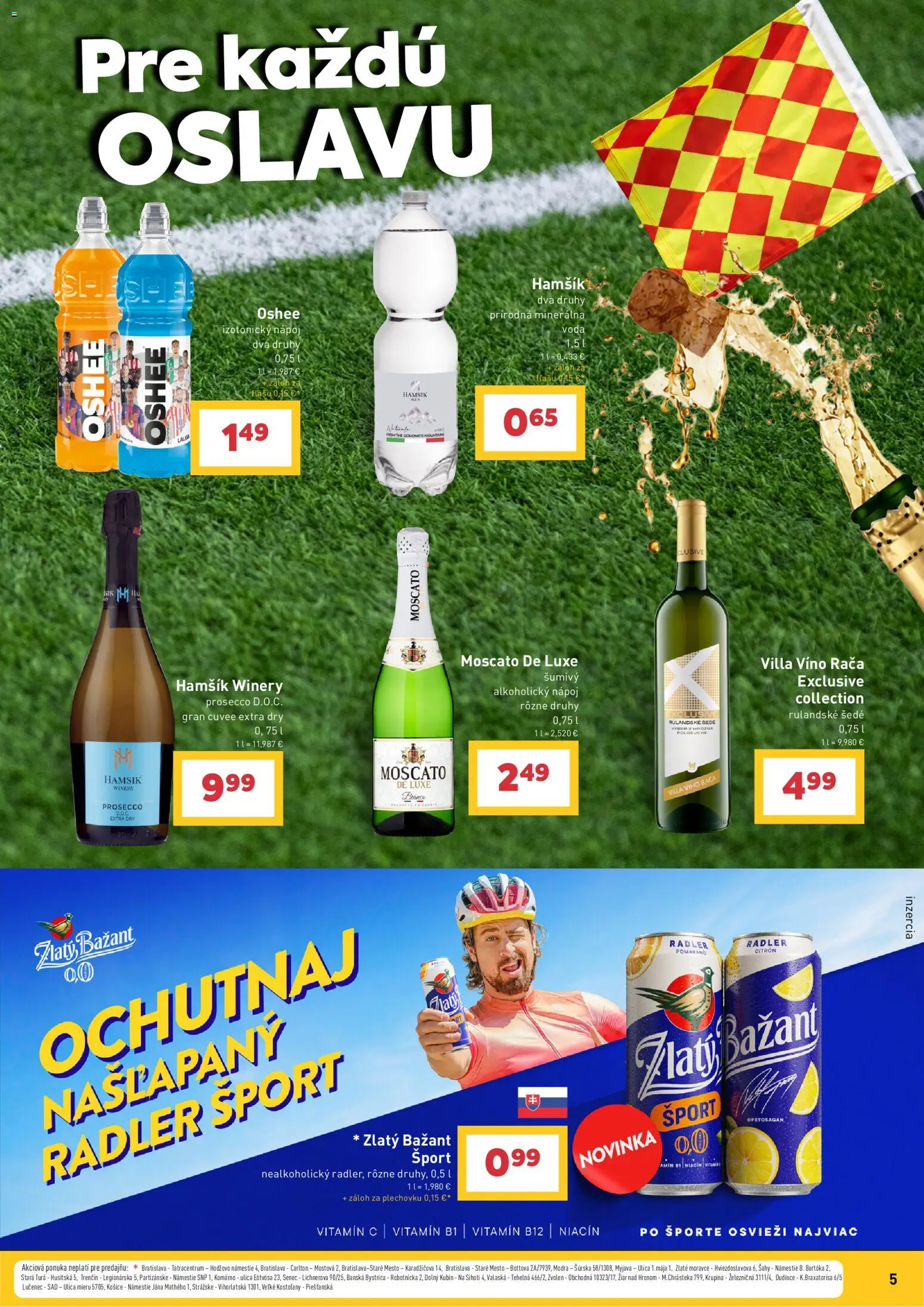 Nové Billa akcie – leták je platný od 10.06.2026 | Strana: 5 | Produkty: Víno, Prosecco, Zlatý Bažant, Voda