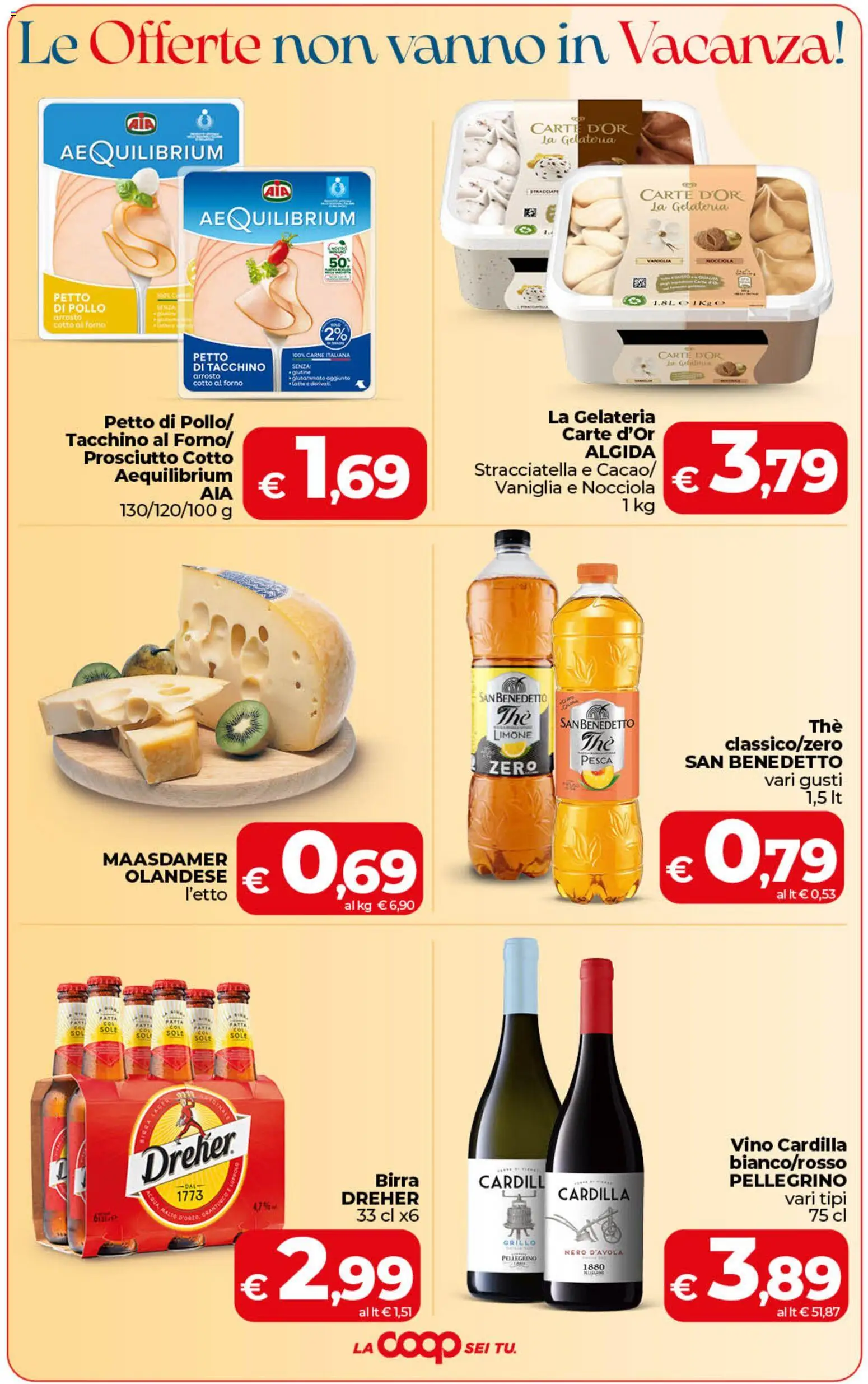 Volantino COOP del 21/07/2026 | Pagina: 3 | Prodotti: Birra, Acqua, Vino, Stracciatella