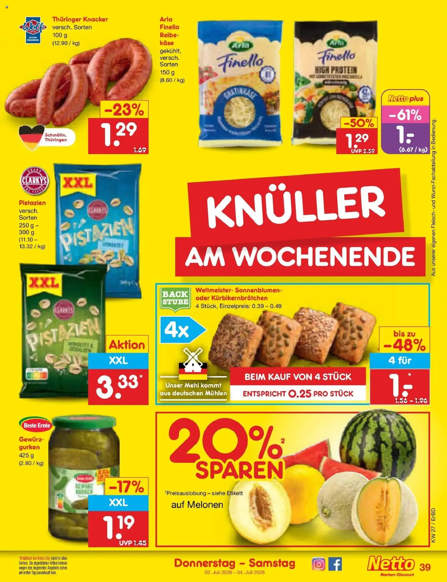 Netto Marken-Discount Prospekt Weimar – gültig ab 29.06.2026 | Seite: 57 | Produkte: Mehl, Käse, Fleisch, Gurken