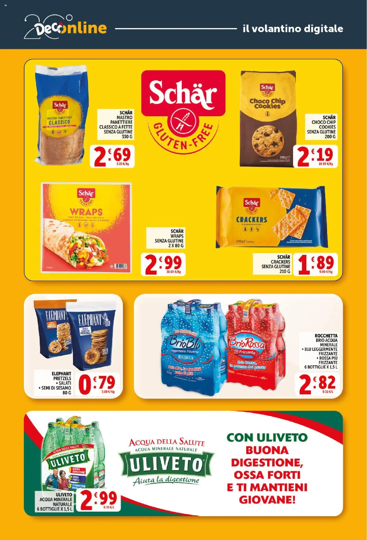 Volantino Decò del 21/08/2026 | Pagina: 27 | Prodotti: Senza glutine, Acqua, Semi di sesamo, Crackers